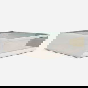 Joseph D'Urso, Low rolling table, model 6048T: Joseph D'Urso Low rolling table, model 6048T Knoll InternationalUSA, 1981stainless steel, safety glass 14.5 h x 48 w x 48 d in (37 x 122 x 122 cm) Literature: Knoll D