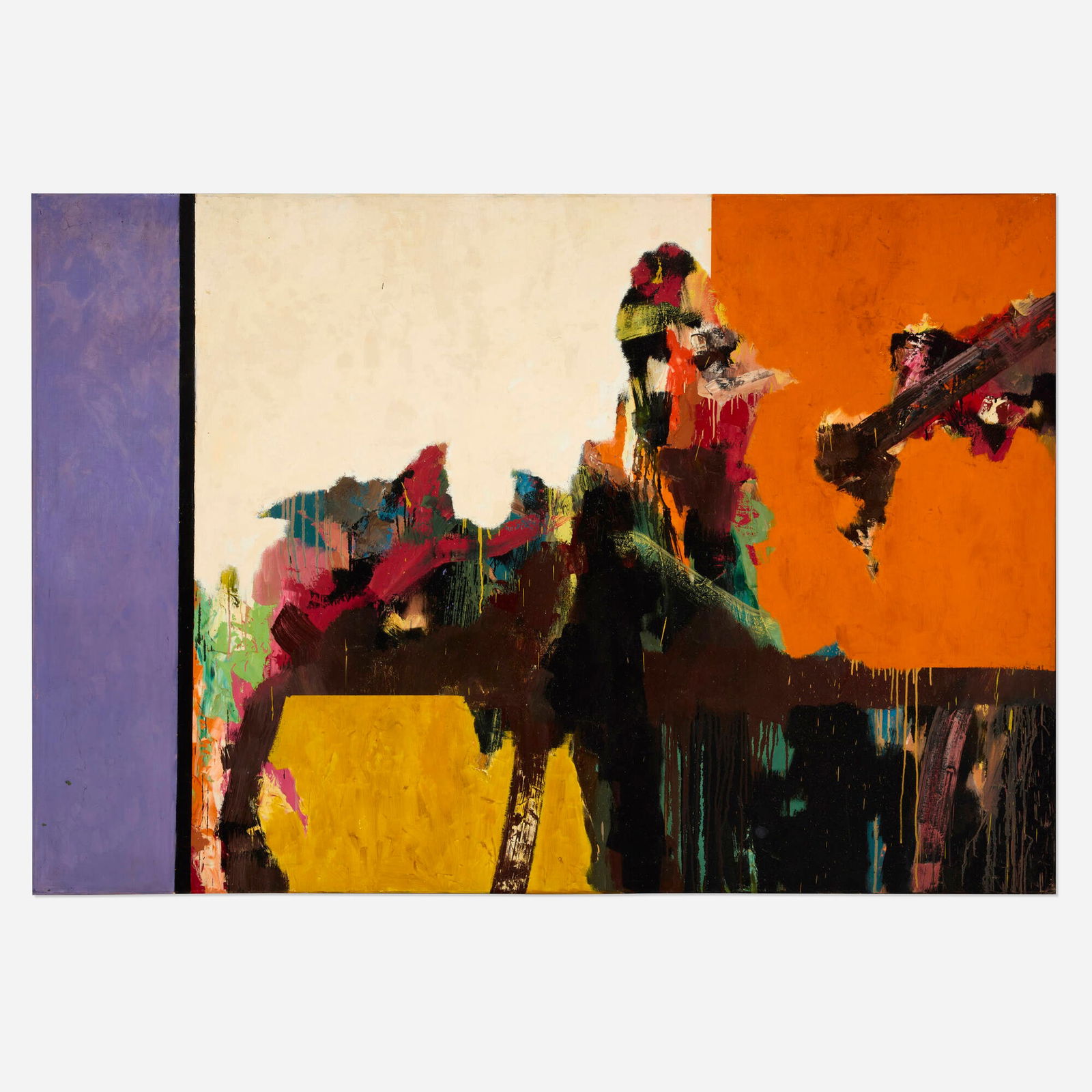 Sidney Gross, Blue Stripe UFO Abstract (1 of 3)