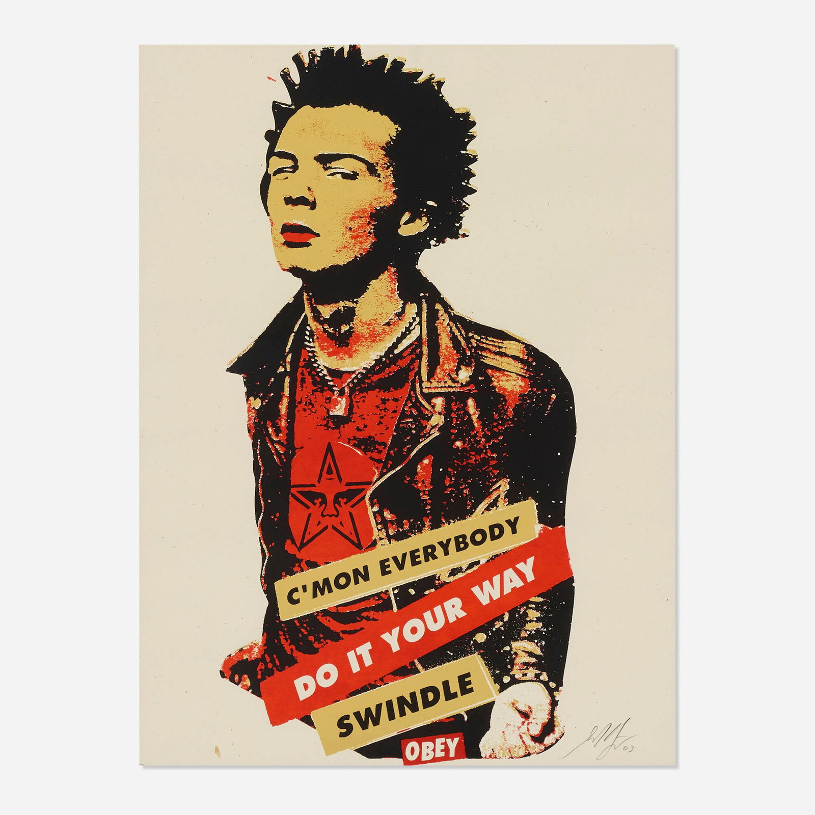 Shepard Fairey, Your Way 4: Shepard Fairey Your Way 4 2003 screenprint in colors 24 h x 17.875 w in (61 x 45 cm) Signed, dated and numbered to lower edge 'AP Shepard Fairey 03'. This work is an artist's proof apart from t