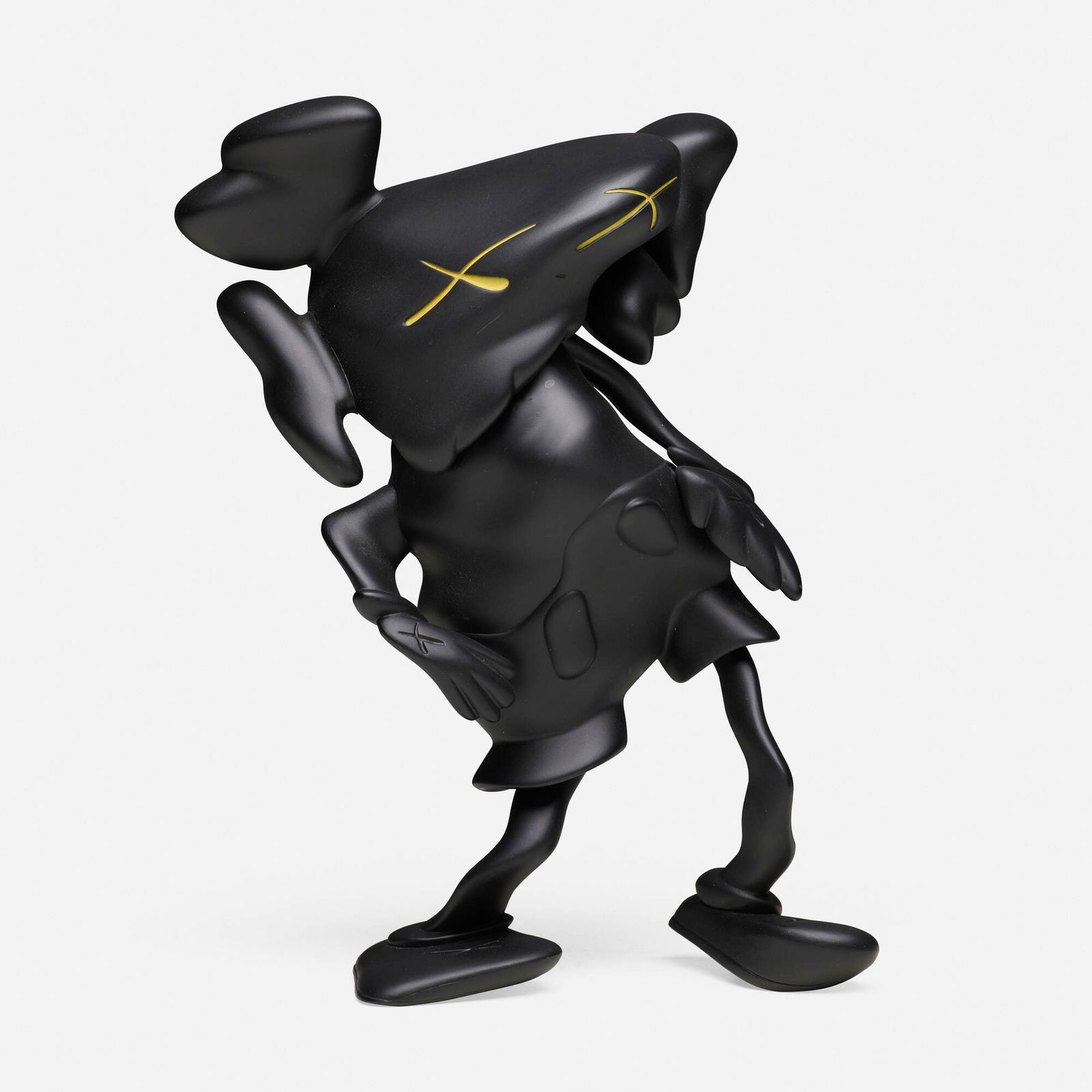 KAWS X Robert Lazzarini, Companion (Black): KAWS X Robert Lazzarini Companion (Black) 2010painted cast vinyl 7.25 h x 5.25 w x 3 d in (18 x 13 x 8 cm) Molded manufacturer's mark to underside 'KAWS / Lazzarini 2010 Medicom Toy China'. Th