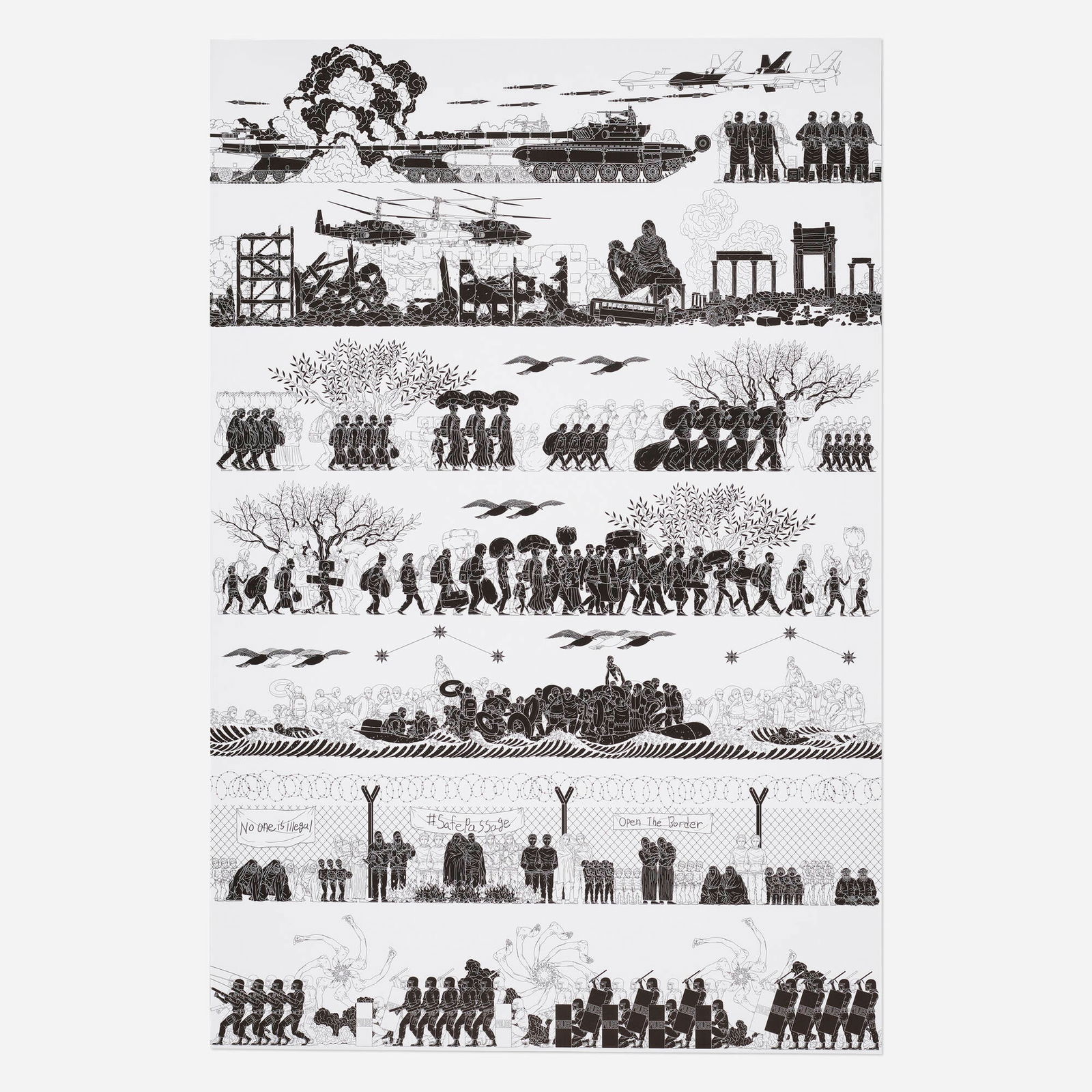 Ai Weiwei, Odyssey: Ai Weiwei Odyssey 2017offset lithograph on Somerset 36 h x 24 w in (91 x 61 cm) This work is from the unnumbered edition of 1000 published by the Public Art Fund, New York to benefit the cityw