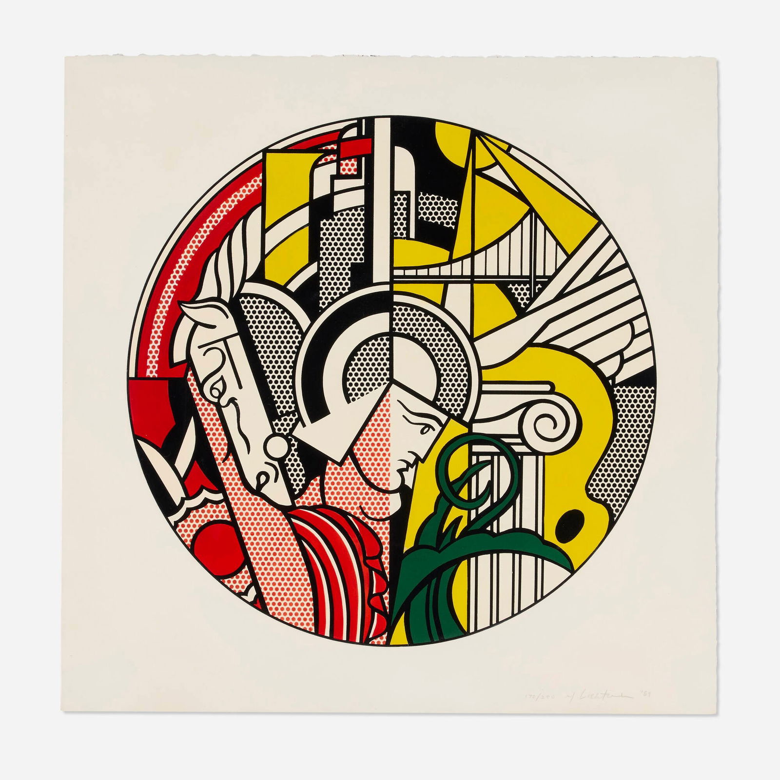 Roy Lichtenstein, The Solomon R. Guggenheim Museum: Roy Lichtenstein The Solomon R. Guggenheim Museum 1969screenprint in colors image: 23 dia in (58 cm) sheet: 28.5 h x 28.5 w in (72 x 72 cm) Signed, dated and numbered to lower right '170/25