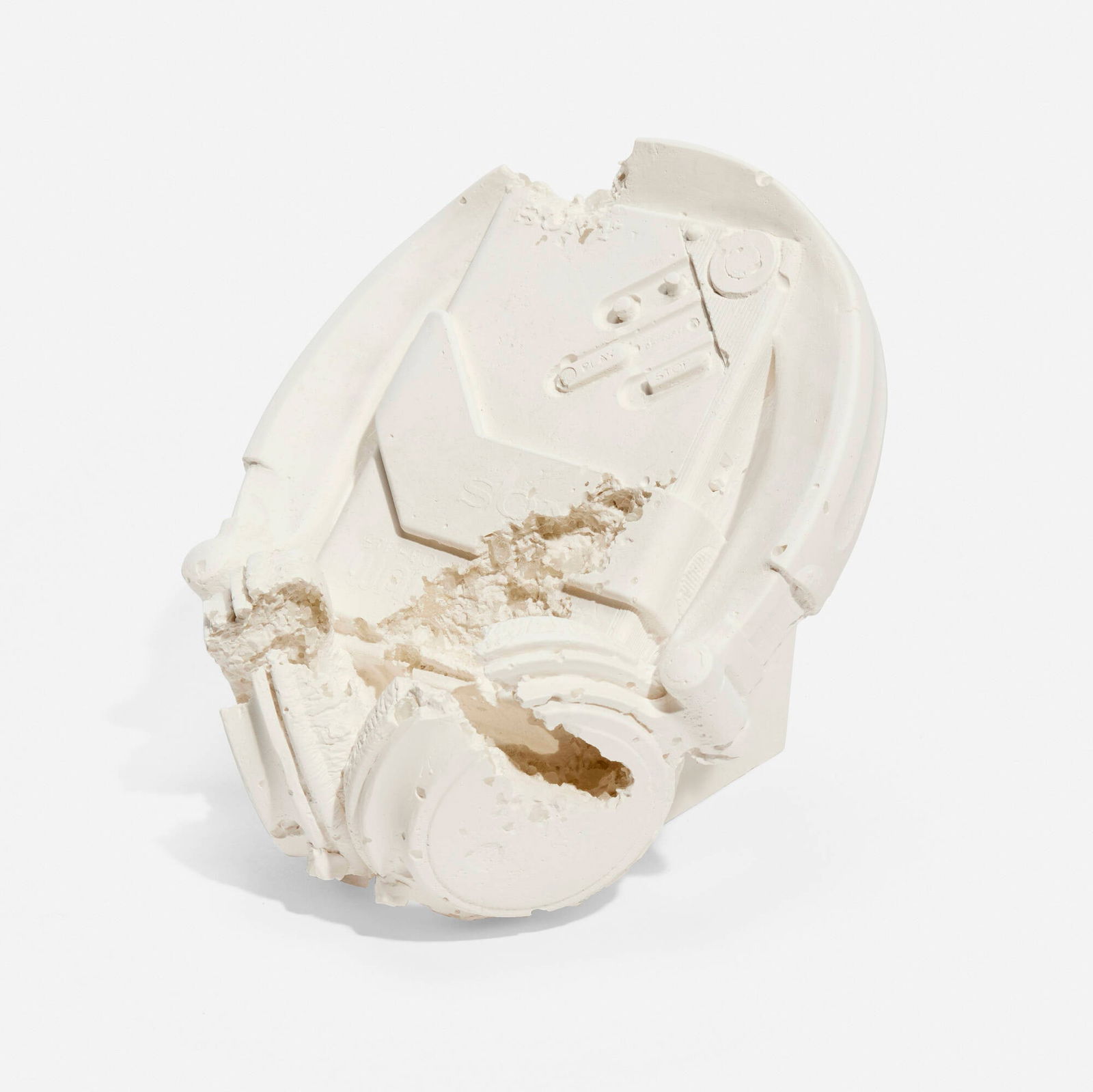 Daniel Arsham, Future Relic 07 (Sony Walkman Cassette Player): Daniel Arsham Future Relic 07 (Sony Walkman Cassette Player) 2017cast plaster, glass 5.5 h x 6 w x 6 d in (14 x 15 x 15 cm) Stamped number to packaging '035/500'. This work is number 35 from t