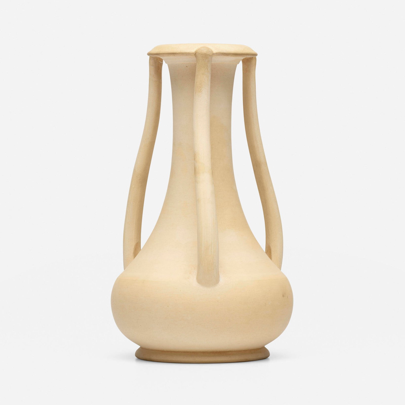 Alexander W. Robertson for Alberhill Pottery, Vase: Alexander W. Robertson for Alberhill Pottery Vase USA, 1914 bisque earthenware 9.25 h x 5.25 dia in (23 x 13 cm) Vase features three handles. Incised artist's initials, date and number to under