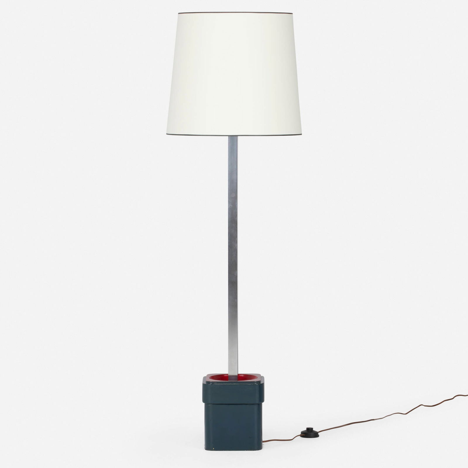 Paul Laszlo, Floor lamp: Paul Laszlo Floor lamp Hungary/USA, c. 1947lacquered wood, aluminum, glass, paper shade 58 h x 18 dia in (147 x 46 cm) Provenance: Private Collection, Beverly Hills | Private