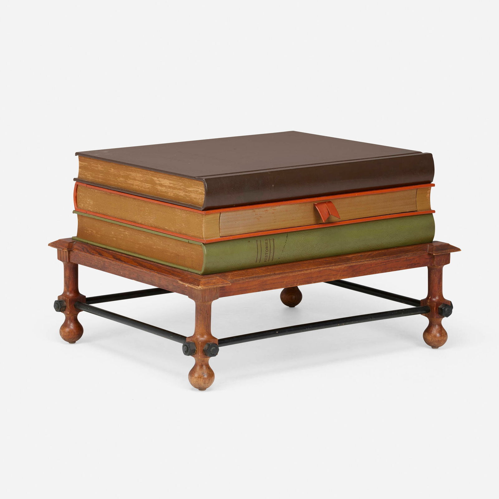 John Dickinson, Rare Et Cetera occasional table: John Dickinson Rare Et Cetera occasional table DrexelUSA, 1967oak, lacquered and gilt wood, lacquered leather 20 h x 31.5 w x 25.5 d in (51 x 80 x 65 cm) Table features one drawer. Stamp