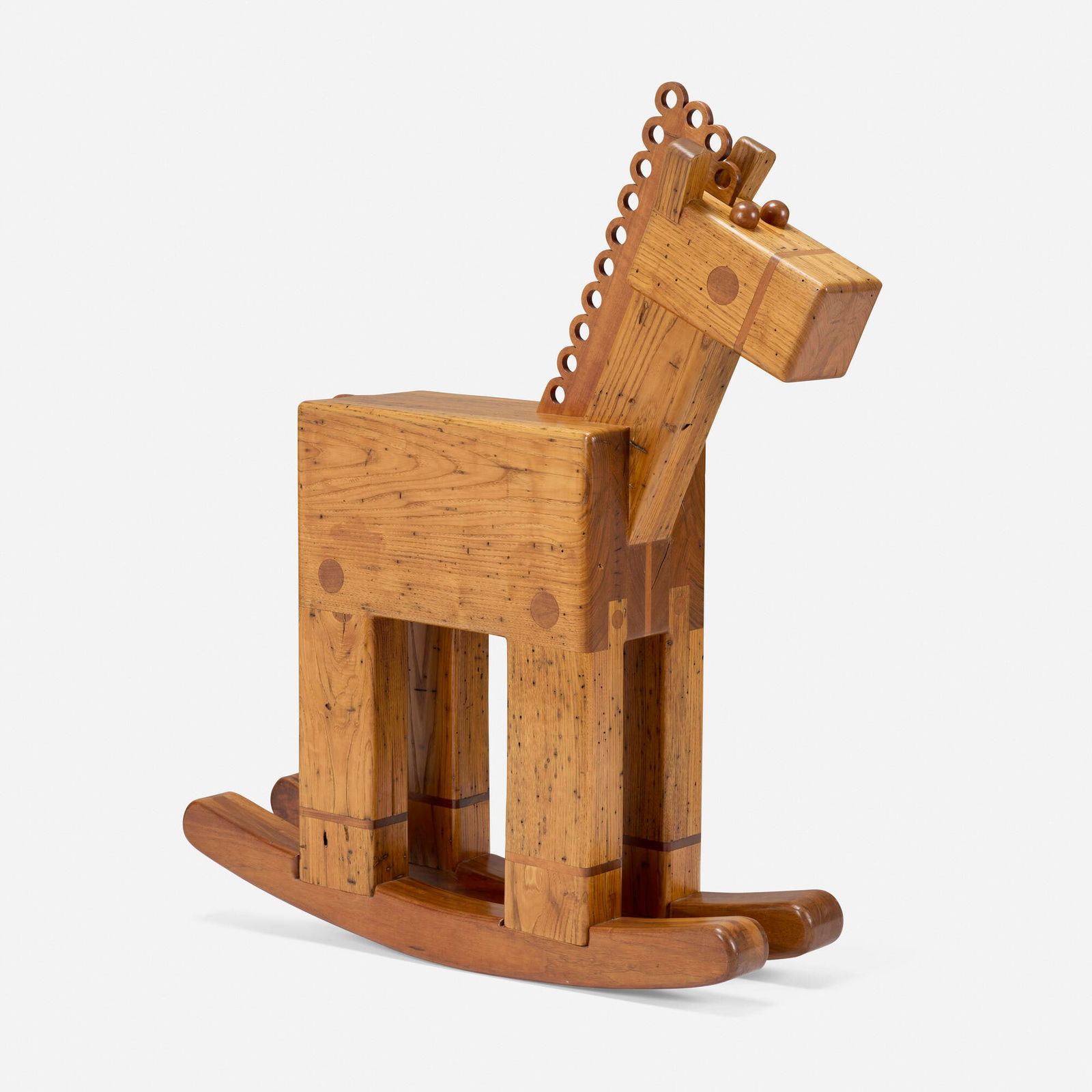 Pamela Weir-Quiton, Kelso, the Rocking Horse: Pamela Weir-Quiton Kelso, the Rocking Horse USA, 1967wormy chestnut, walnut 49.125 h x 41 w x 10.5 d in (125 x 104 x 27 cm) This example is the first rocking horse created by the artist and wa