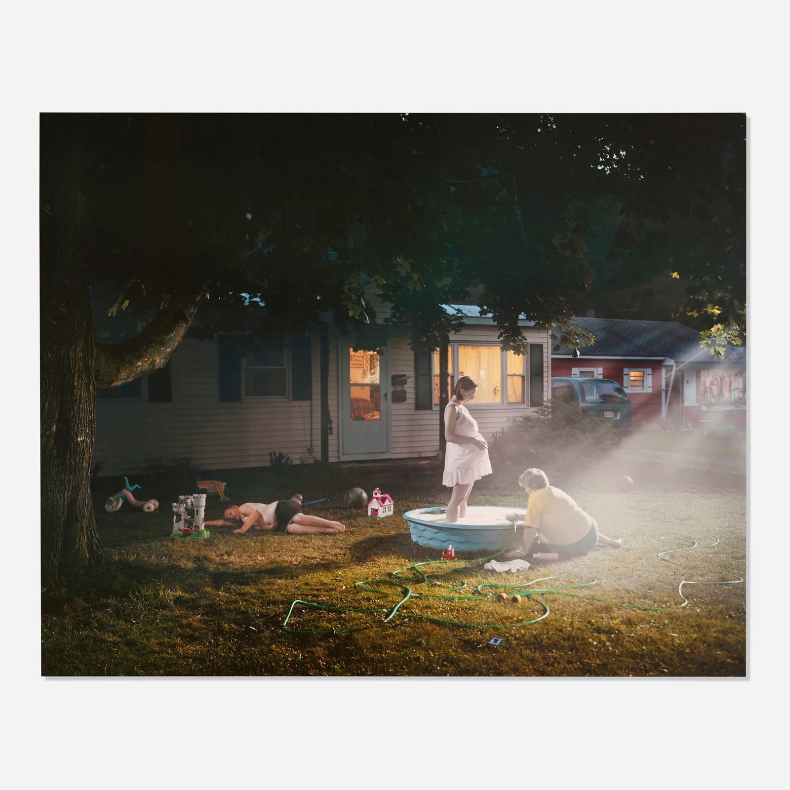 Gregory Crewdson, Untitled (Pregnant Woman/Pool) (from the Twilight series): Gregory Crewdson Untitled (Pregnant Woman/Pool) (from the Twilight series) 1999laser direct C-print mounted to aluminum in artist's frame 53.25 h x 65.25 w in (135 x 166 cm) This work is numbe