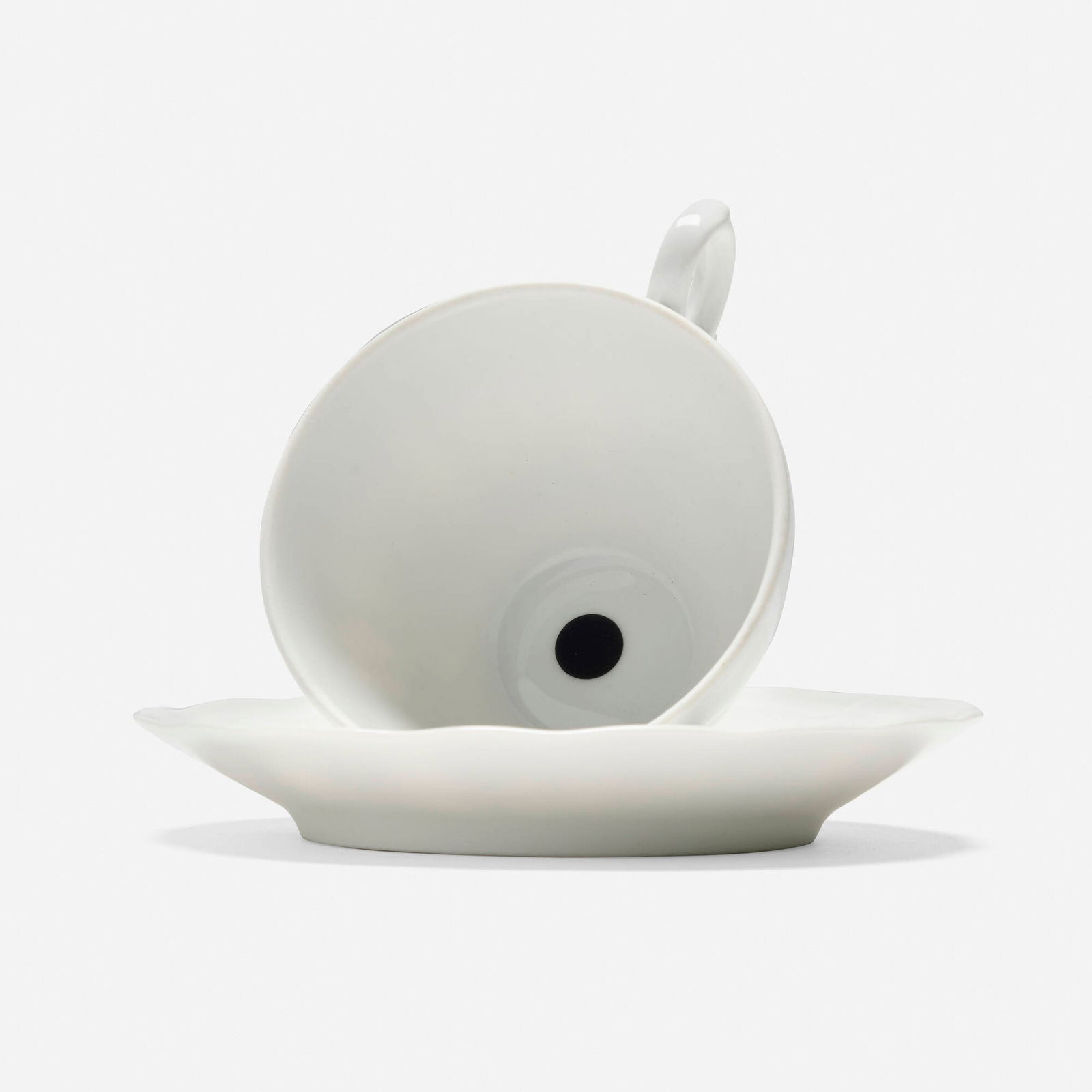 Douglas Gordon, Black Spot: Douglas Gordon Black Spot 2001porcelain 4 h x 5.25 dia in (10 x 13 cm) Signed and numbered to underside of cup 'Douglas Gordon 650/666'. Numbered to underside of saucer '650/666'. This work is