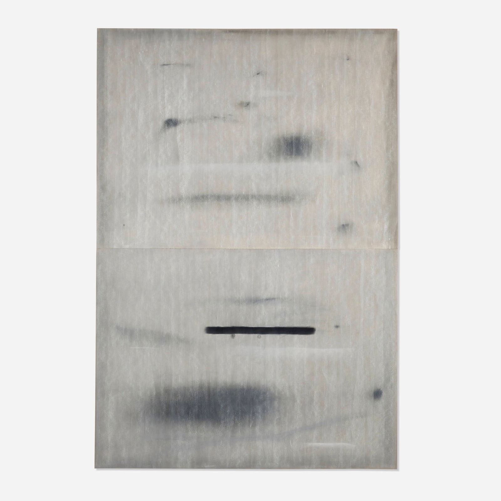 David Lynch, Soft Shapes Behind a Veil: David Lynch Soft Shapes Behind a Veil 1987pastel on paper in two parts on Arches 59.5 h x 41.75 w in (151 x 106 cm) Signed and dated to verso 'David Lynch'. Provenance: