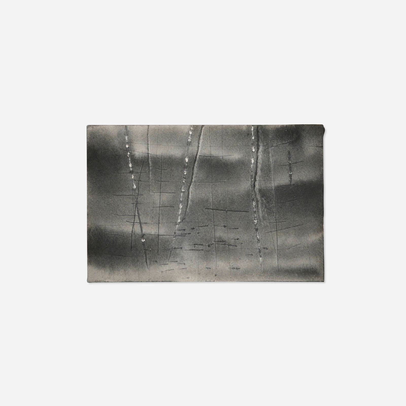 David Lynch, Go Easy: David Lynch Go Easy 1988ink on paper 3.75 h x 5.875 w in (10 x 15 cm) Signed and dated to studio label on frame verso '1988 David Lynch' with artist's thumbprint. Provenance: