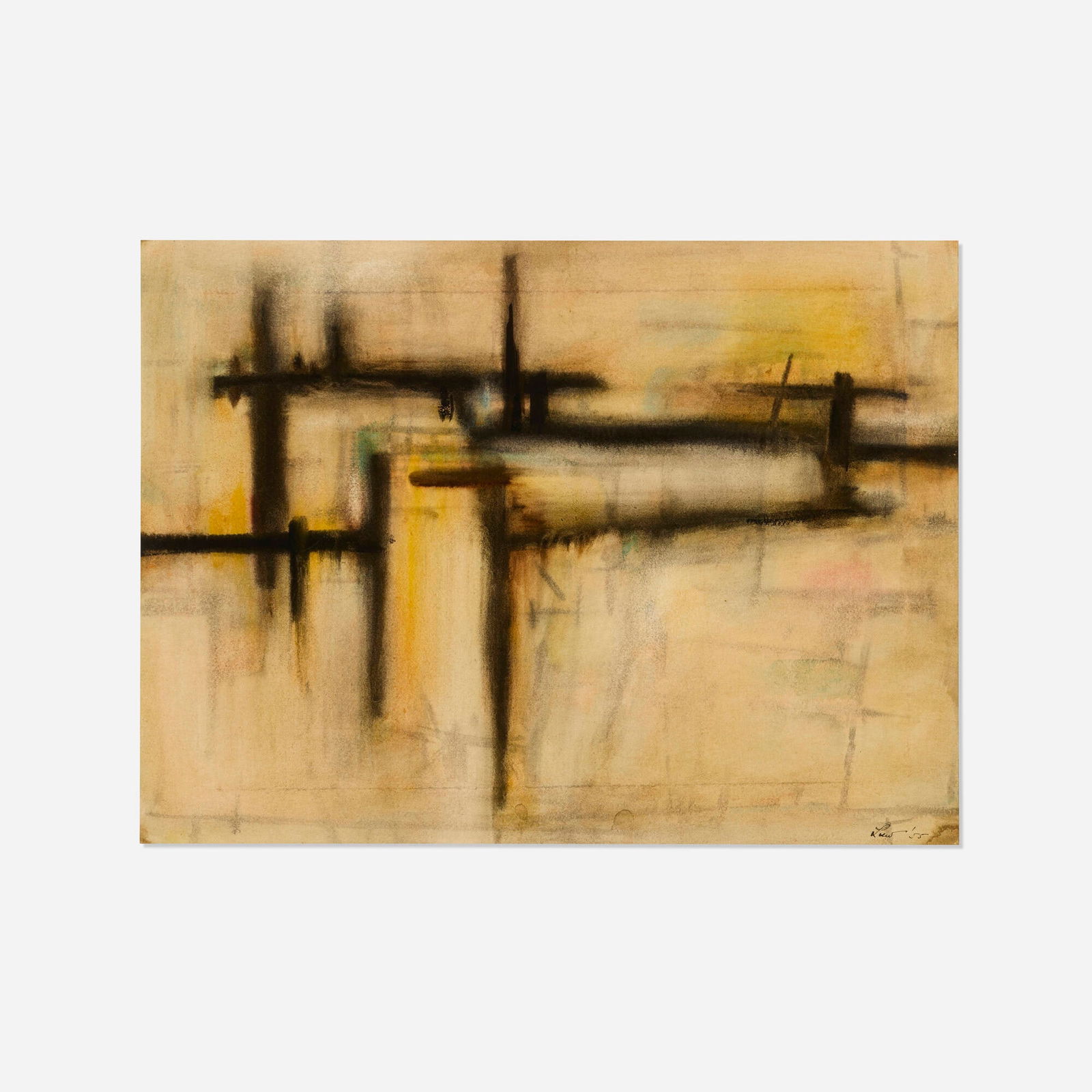 Michael Loew, Untitled: Michael Loew Untitled 1955pastel and chalk on paper sight: 14.125 h x 19.25 w in (36 x 49 cm) Signed to lower right 'Loew '55'. Provenance: Private Collection, New Jers