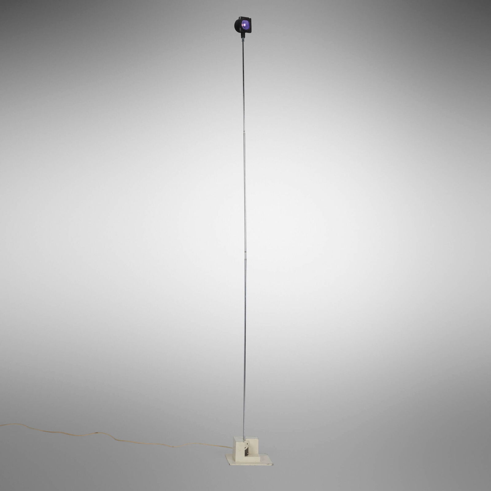 Vassilakis Takis, Signal lamp, series 2: Vassilakis Takis Signal lamp, series 2 Greece, 1968painted aluminum, crackle-lacquered aluminum, chrome-plated steel, acrylic 82.5 h x 8.25 w x 9.5 d in (210 x 21 x 24 cm) Metal manufacturer's