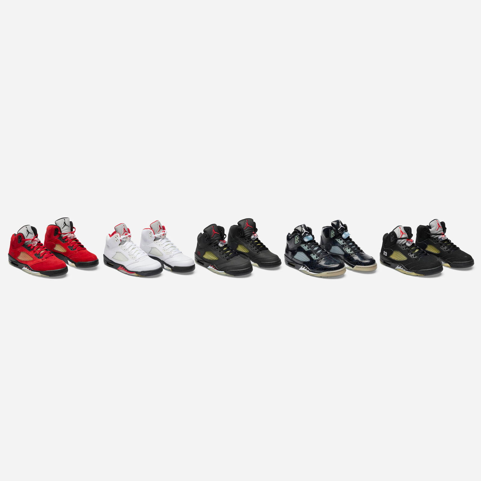 Nike, Collection of five pairs of Air Jordan 5 sneakers (1 of 2)