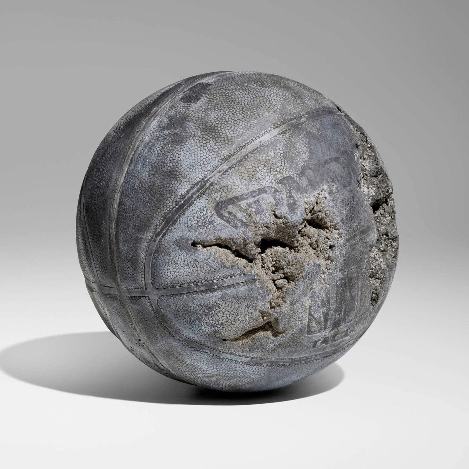 Daniel Arsham, Ash Eroded Basketball: Daniel Arsham Ash Eroded Basketball 2014volcanic ash, glass, hydrostone 8.5 dia in (22 cm) This work is unique. Provenance: Moran Moran Gallery, Los Angeles | Private C