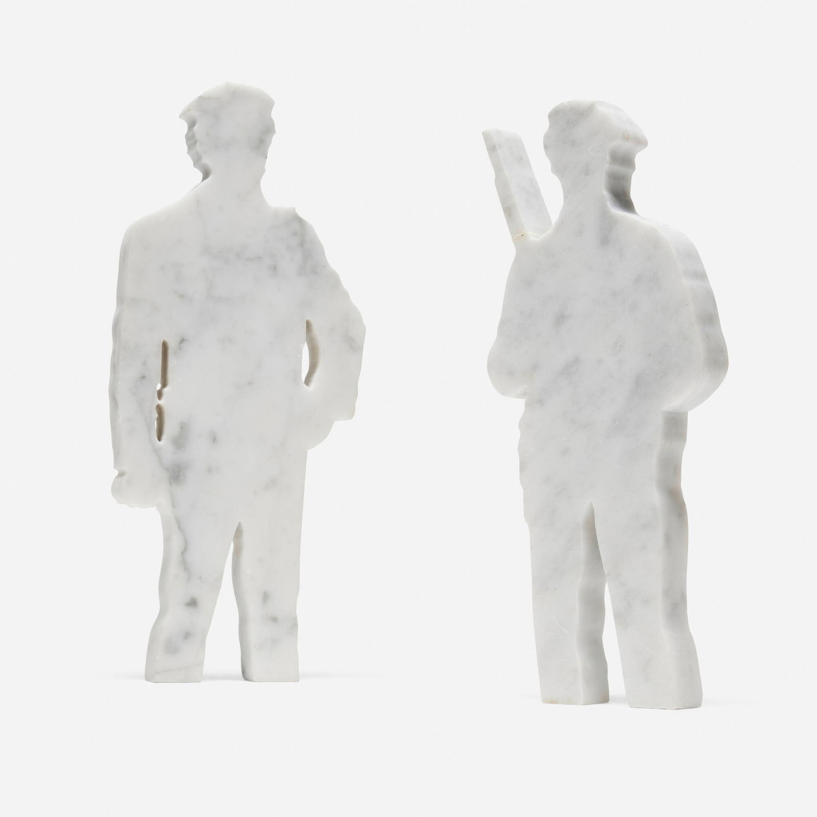 Daniel Joseph Martinez, A meditation on the possibility...: Daniel Joseph Martinez A meditation on the possibility... 2005Carrara marble 11.875 h x 5 w x 1 d in (30 x 13 x 3 cm) 10.625 h x 4.25 w x 1 d in (27 x 11 x 3 cm) The artist's full title for