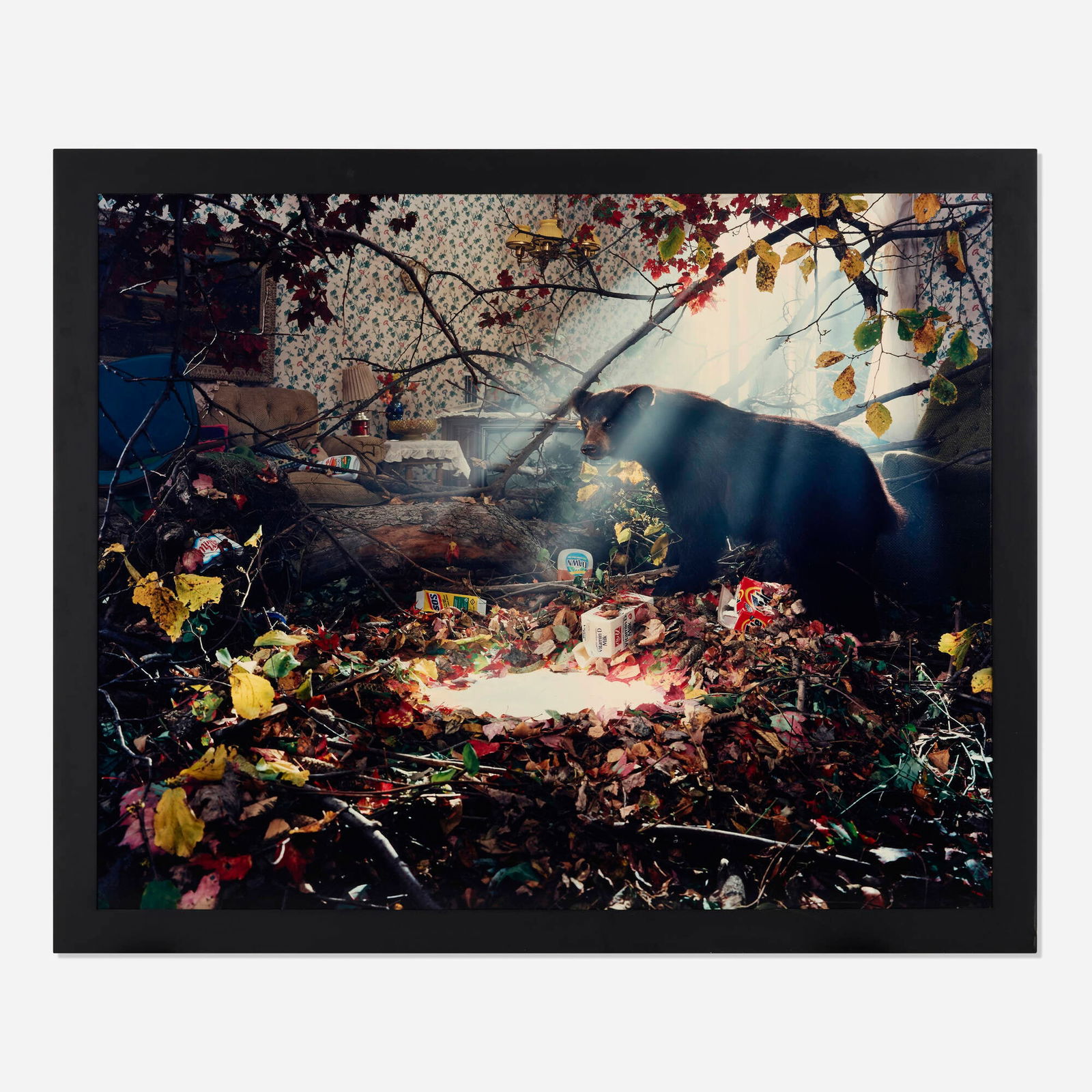 Gregory Crewdson, Untitled (bear with pool of milk): Gregory Crewdson Untitled (bear with pool of milk) 1998C-print mounted to Dibond in artist's frame 53.25 h x 65.5 w in (135 x 166 cm) Signed and dated to gallery label on frame verso 'Gregory