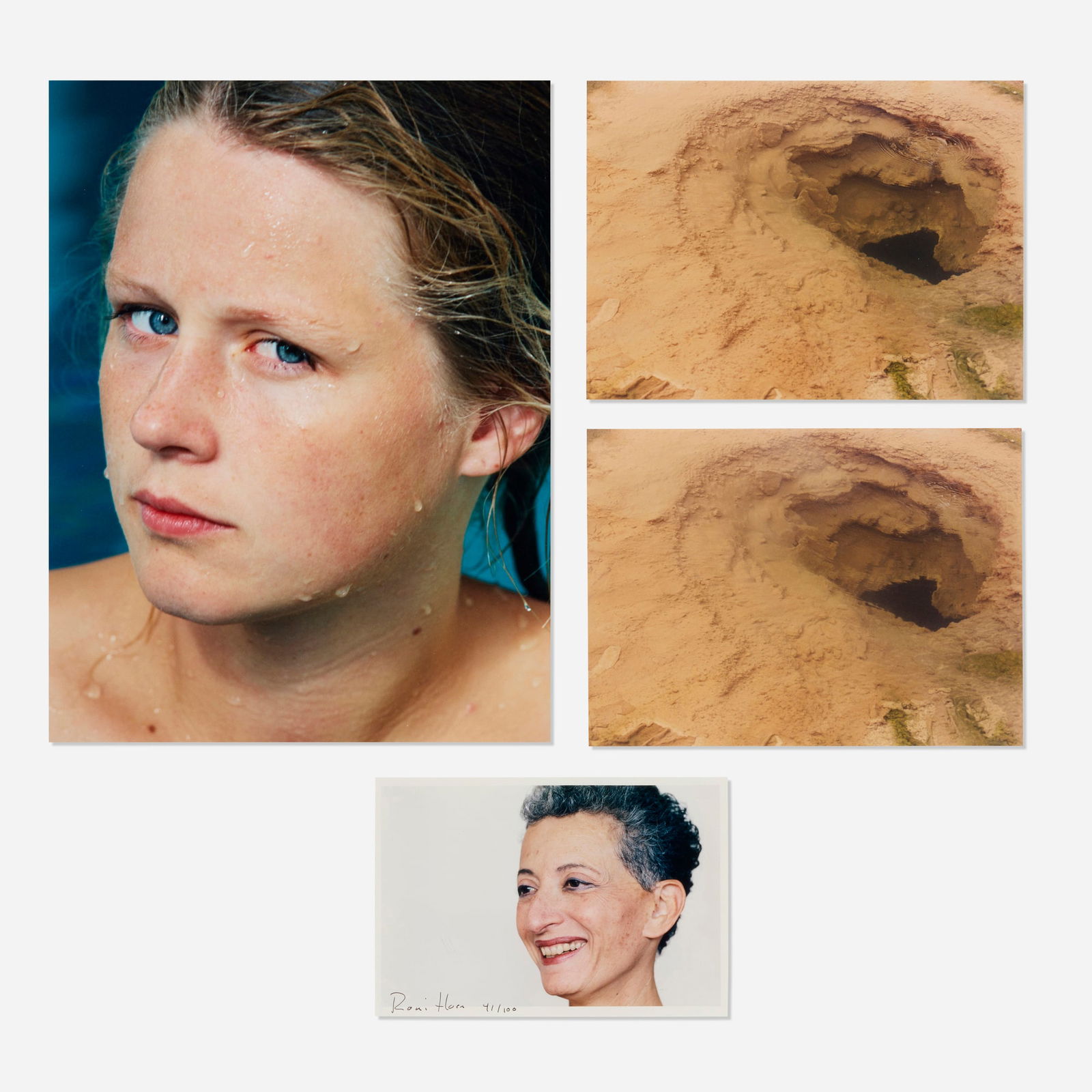 Roni Horn, Becoming a Landscape; Haraldsdottir; Index Cixous Cix Pax; Lava (four works): Roni Horn Becoming a Landscape; Haraldsdottir; Index Cixous Cix Pax; Lava (four works) 1992-2005C-print sight (each): 8 h x 10 w in (20 x 25 cm) print: 10.125 h x 7.625 w in (26 x 19 cm) print: