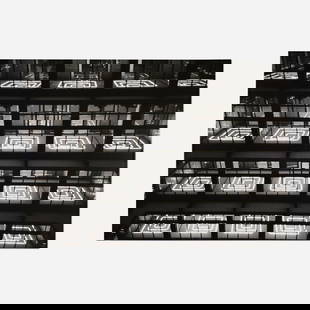 Rita McBride, Library: Rita McBride Library 1998mural print mounted on Masonite 20.75 h x 29 w in (53 x 74 cm) Signed, dated and numbered to verso 'Rita McBride 1998 6/8'. This work is number 6 from the edition of 8