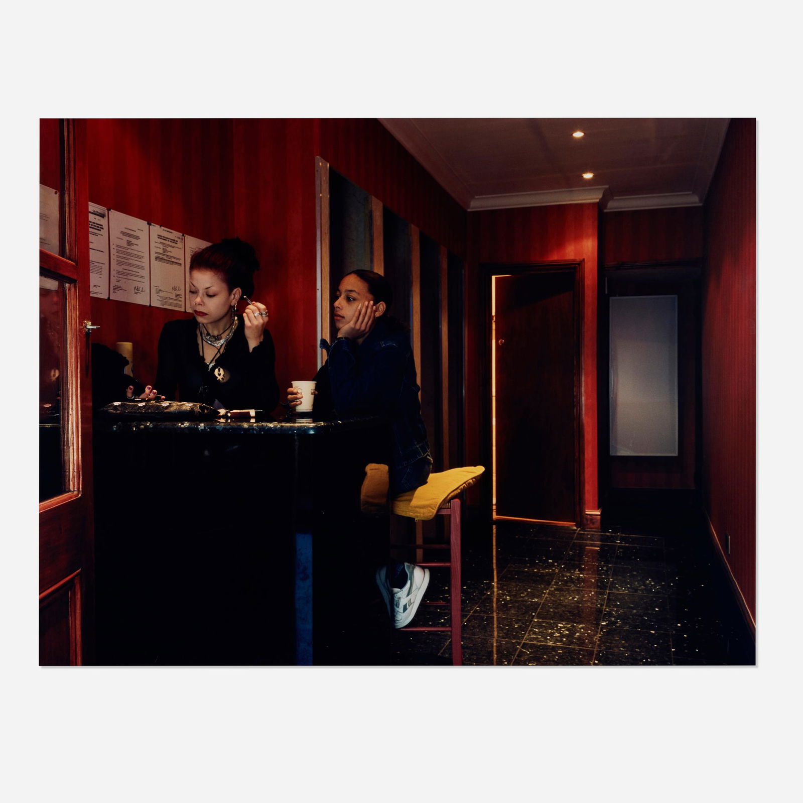 Hannah Starkey, Untitled (October 1998): Hannah Starkey Untitled (October 1998) 1998C-print mounted to aluminum 48 h x 62 w in (122 x 157 cm) This work is from the edition of 5. Provenance: Mitchell-Innes & Na