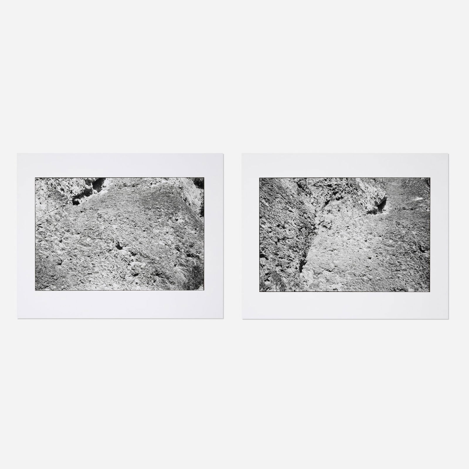 Jeff Wall, Rock Surface (two works): Jeff Wall Rock Surface (two works) 2006gelatin silver print image: 11 h x 16.25 w in (28 x 41 cm) sheet: 16 h x 20 w in (41 x 51 cm) Signed, titled, dated and numbered to verso of one work