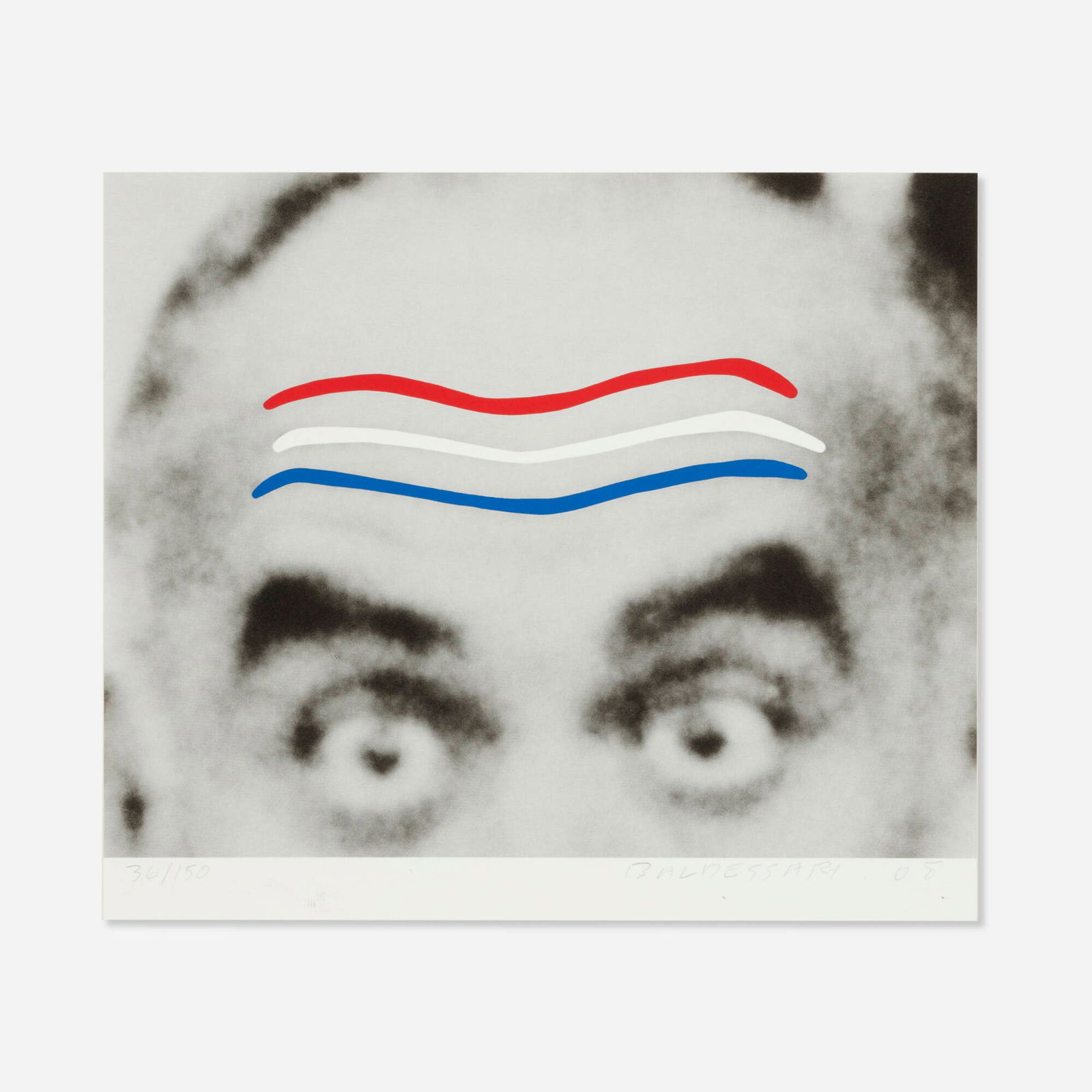 John Baldessari, Raised Eyebrows / Furrowed Foreheads (Red, White, and Blue) (1 of 4)