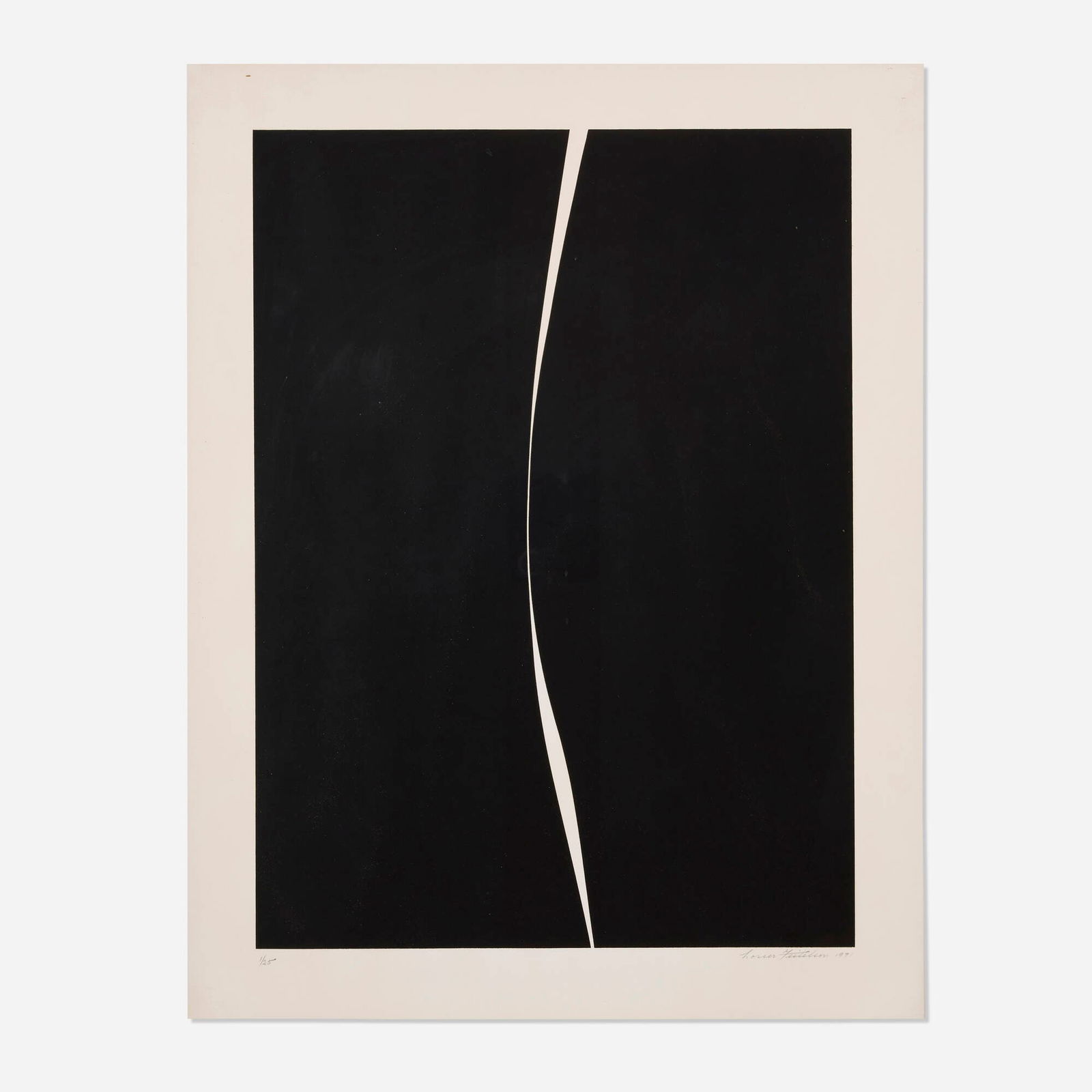 Lorser Feitelson, Untitled (Black and White): Lorser Feitelson Untitled (Black and White) 1971screenprint image: 30 h x 22 w in (76 x 56 cm) sheet: 35.5 h x 27.5 w in (90 x 70 cm) Signed, dated and numbered to lower edge '1/25 Lorser F