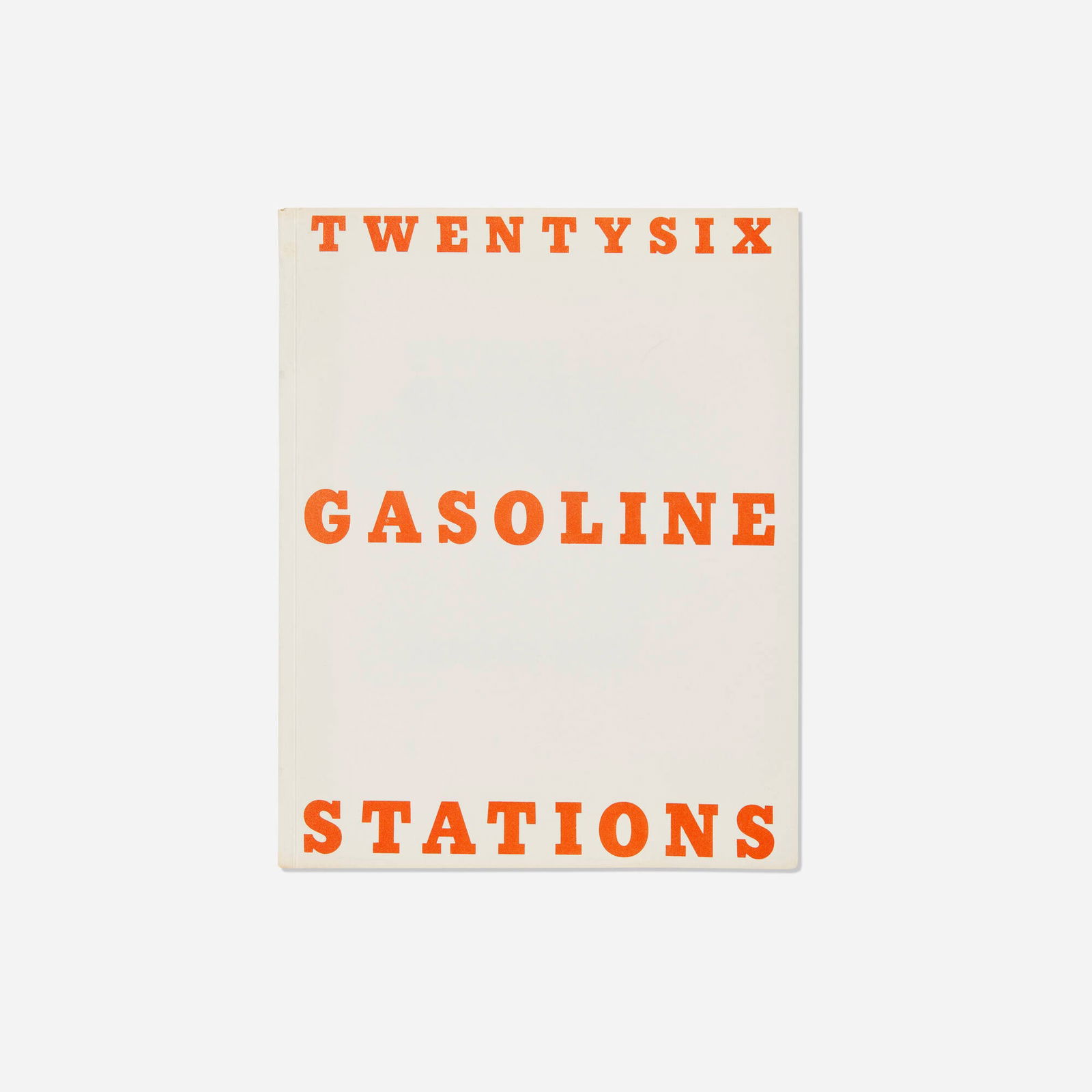 Ed Ruscha, Twentysix Gasoline Stations: Ed Ruscha Twentysix Gasoline Stations 1963black offset printing on white paper 7 h x 5.5 w x .25 d in (18 x 14 x 1 cm) Signed to dedication page 'Ed Ruscha'. Numbered to last page of the book