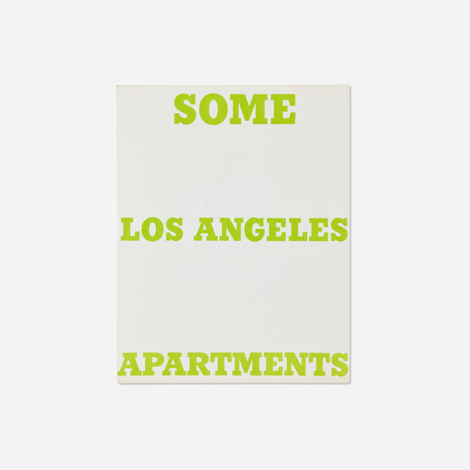 Ed Ruscha, Some Los Angeles Apartments: Ed Ruscha Some Los Angeles Apartments 1965bound printed paper 7 h x 5.5 w x .25 d in (18 x 14 x 1 cm) Signed to front endpaper 'Ed Ruscha'. This work is from the first edition of 700 printed b