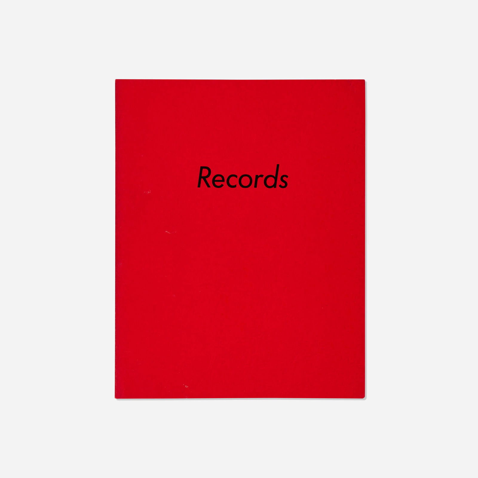 Ed Ruscha, Records: Ed Ruscha Records 1971black-and-white offset printing on 100 lb. Lithofect paper 7 h x 5.5 w x 0.25 d in (18 x 14 x 1 cm) Signed to front endpaper 'Ed Ruscha'. This work is from the first edit