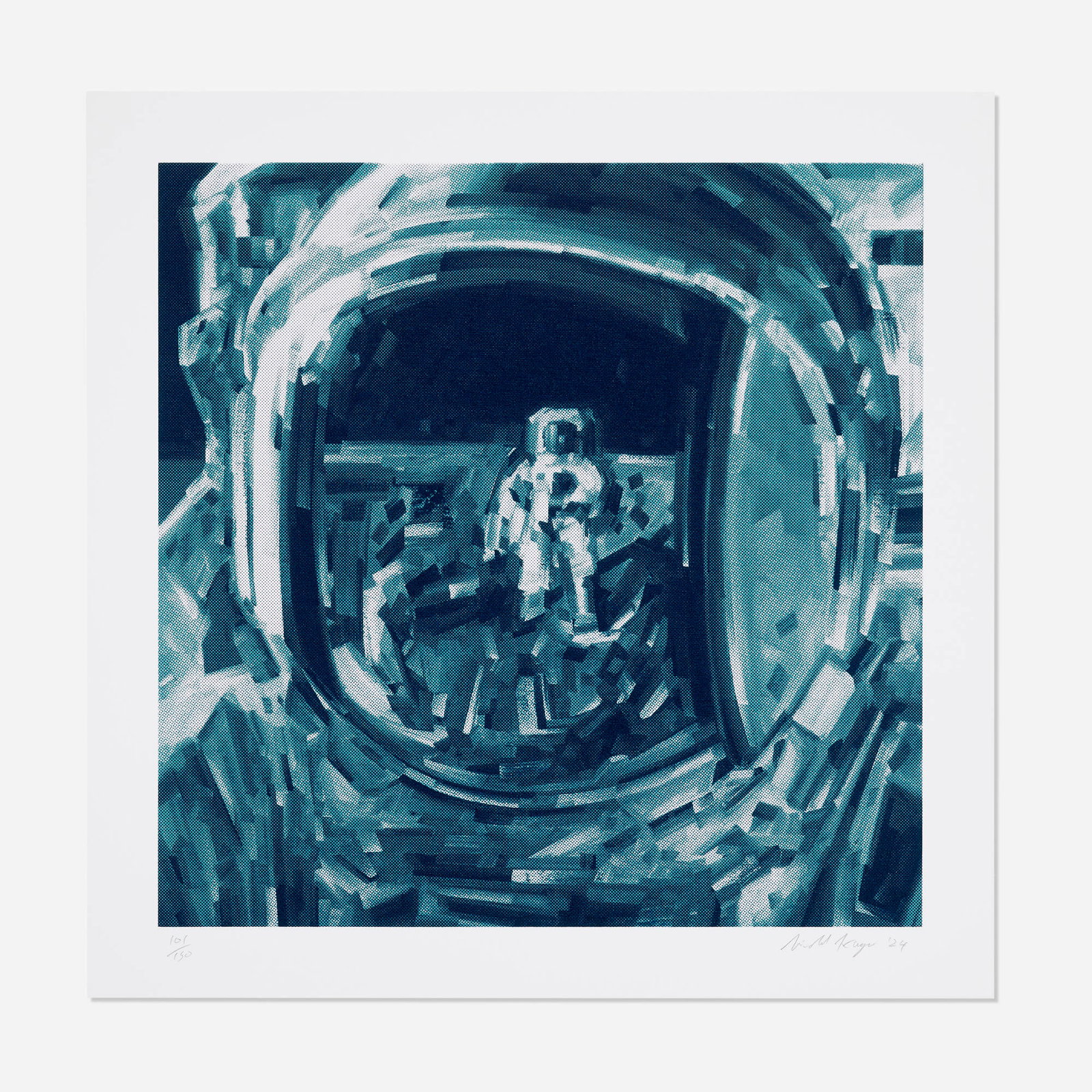 Michael Kagan, Moonwalker: Michael Kagan Moonwalker 2024 screenprint in colors on Magnani Incisioni image: 20 h x 20 w in (51 x 51 cm) sheet: 24 h x 24 w in (61 x 61 cm) Signed, dated and numbered to lower edge '101/1