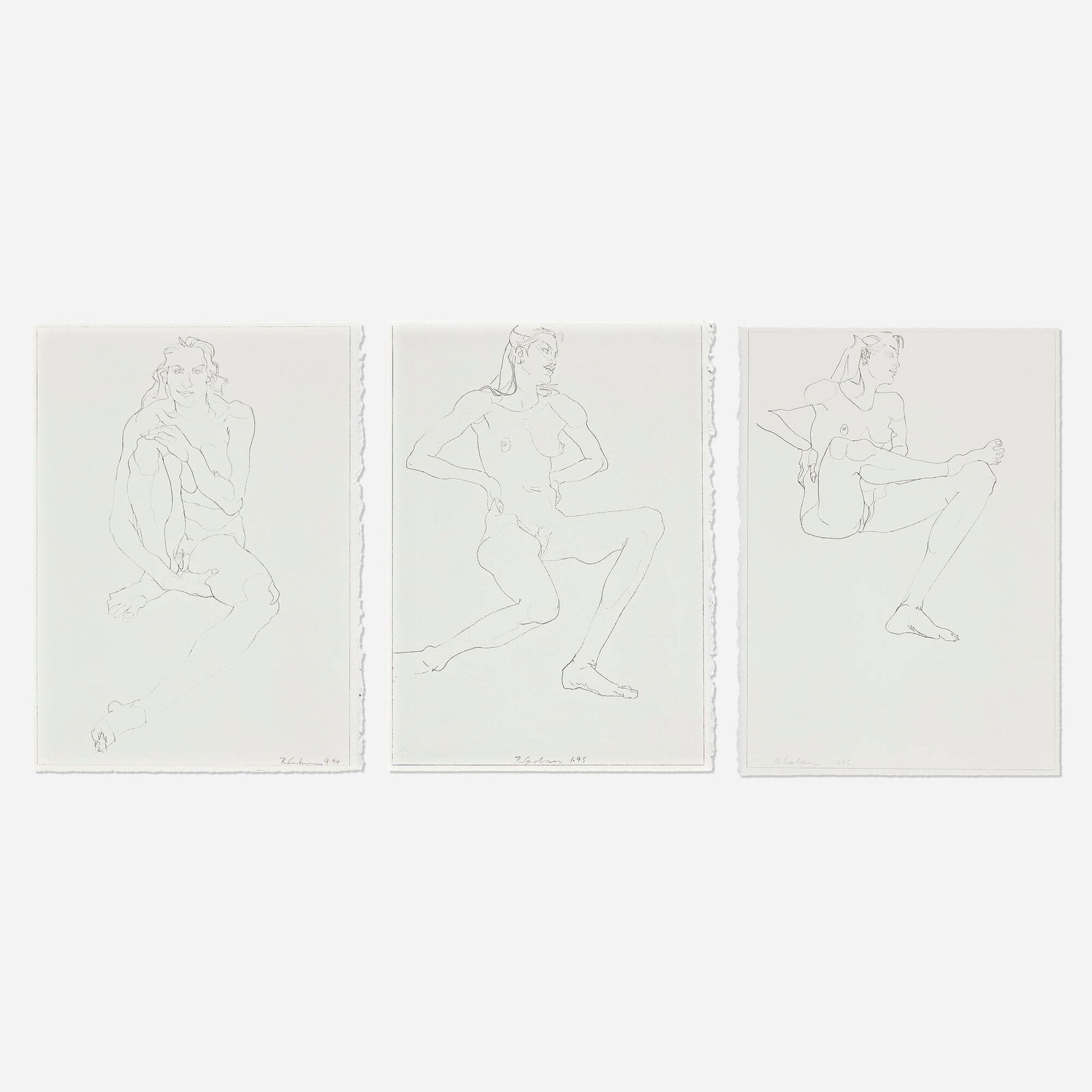 Robert Graham, Untitled (three works): Robert Graham Untitled (three works) 1994-95lithograph on BFK Rives 14.500 h x 10.250 w in (37 x 26 cm) 14.875 h x 10.750 w in (38 x 27 cm) Signed and dated to lower edge of each work 'R. G