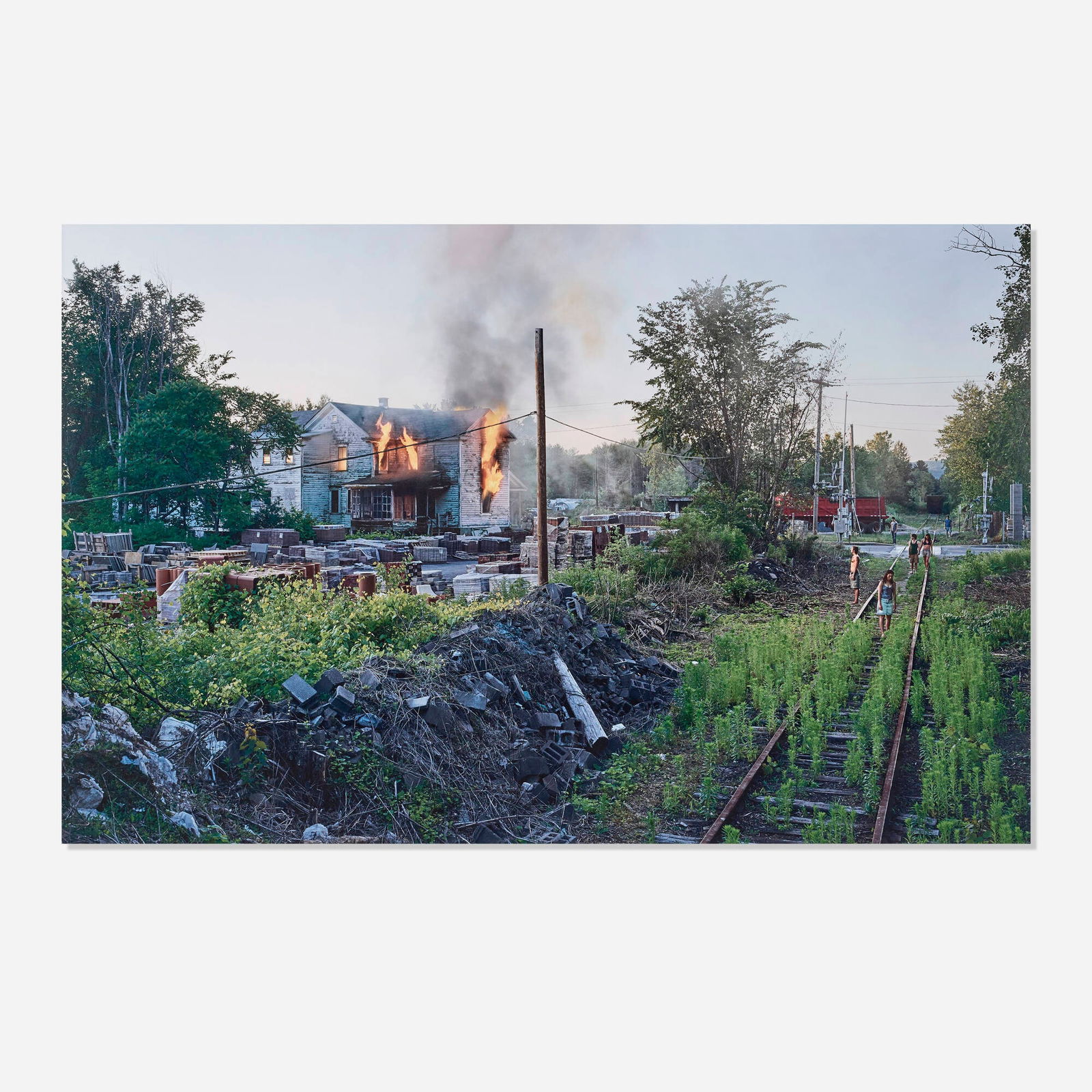 Gregory Crewdson, Untitled (house fire) (from the Beneath the Roses series): Gregory Crewdson Untitled (house fire) (from the Beneath the Roses series) 2004digital C-print mounted to Dibond 57.000 h x 88.000 w in (145 x 224 cm) This work is artist's proof 1 of 2 apart