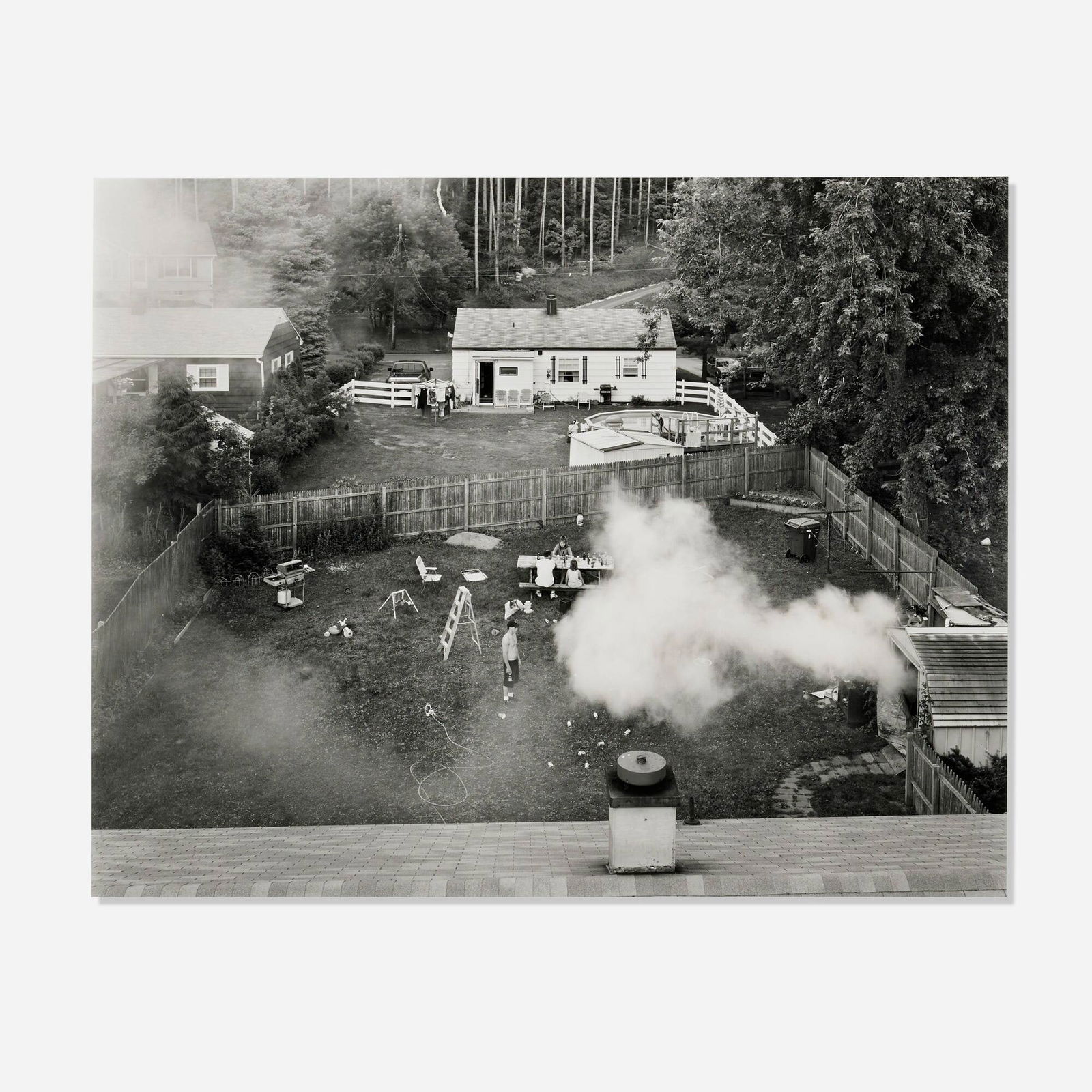 Gregory Crewdson, Untitled (shed fire): Gregory Crewdson Untitled (shed fire) 1997gelatin silver print image: 18.250 h x 22.500 w in (46 x 57 cm) sheet: 20.000 h x 23.500 w in (51 x 60 cm) mount: 25.500 h x 29.500 w in (65 x 75 cm)