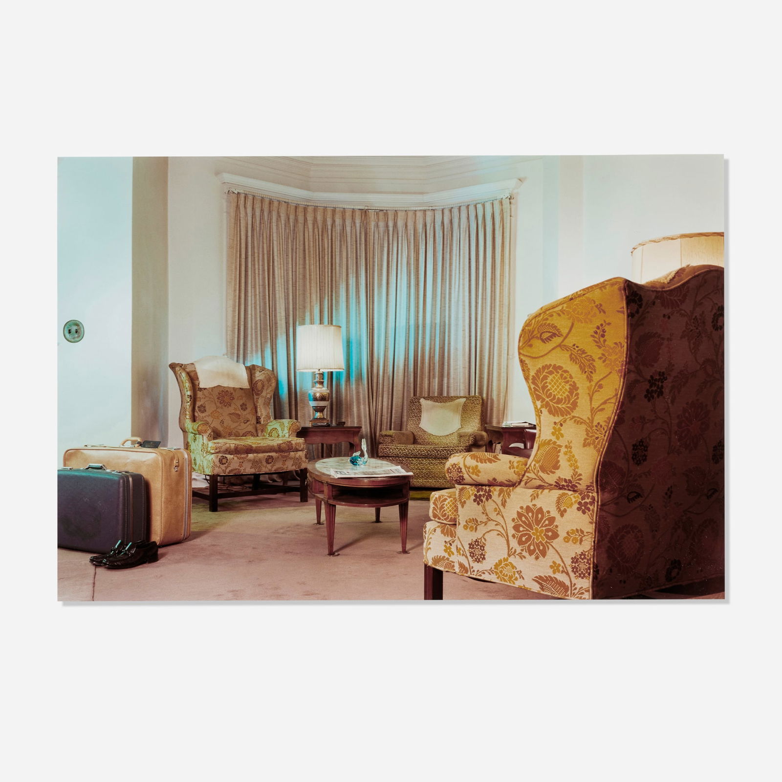 Gregory Crewdson, Untitled (living room with suitcases) (from the Early Work series): Gregory Crewdson Untitled (living room with suitcases) (from the Early Work series) 1988 / printed 1999C-print image: 15.500 h x 22.875 w in (39 x 58 cm) sheet: 20.000 h x 24.000 w in (51 x 61 cm)