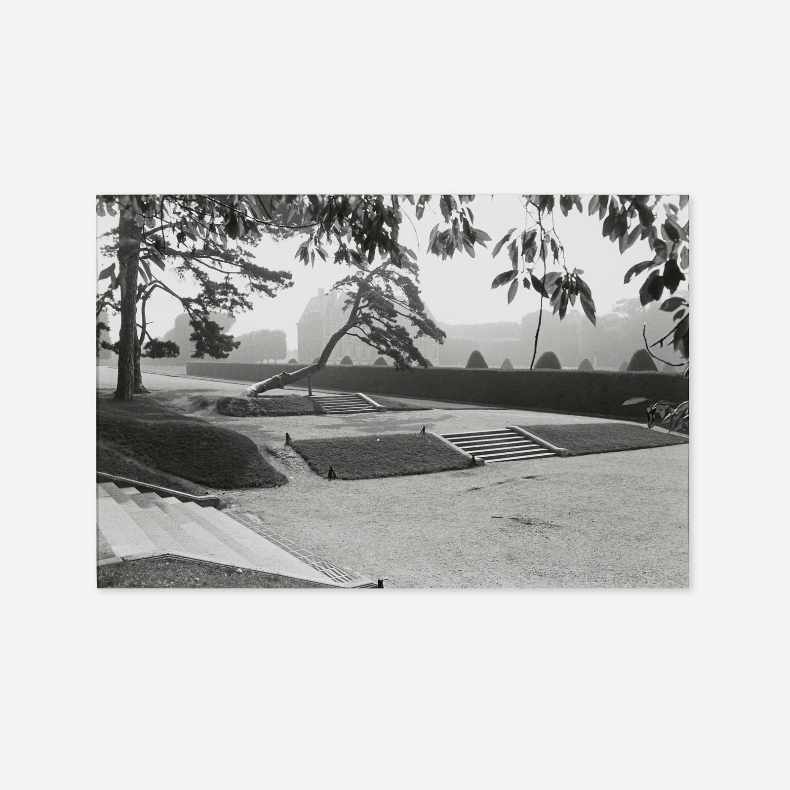 Lee Friedlander, Parc de Sceaux, Paris: Lee Friedlander Parc de Sceaux, Paris 1973gelatin silver print image: 7.250 h x 10.875 w in (18 x 28 cm) sheet: 11.000 h x 14.000 w in (28 x 36 cm) Signed, titled and inscribed to verso 'Le