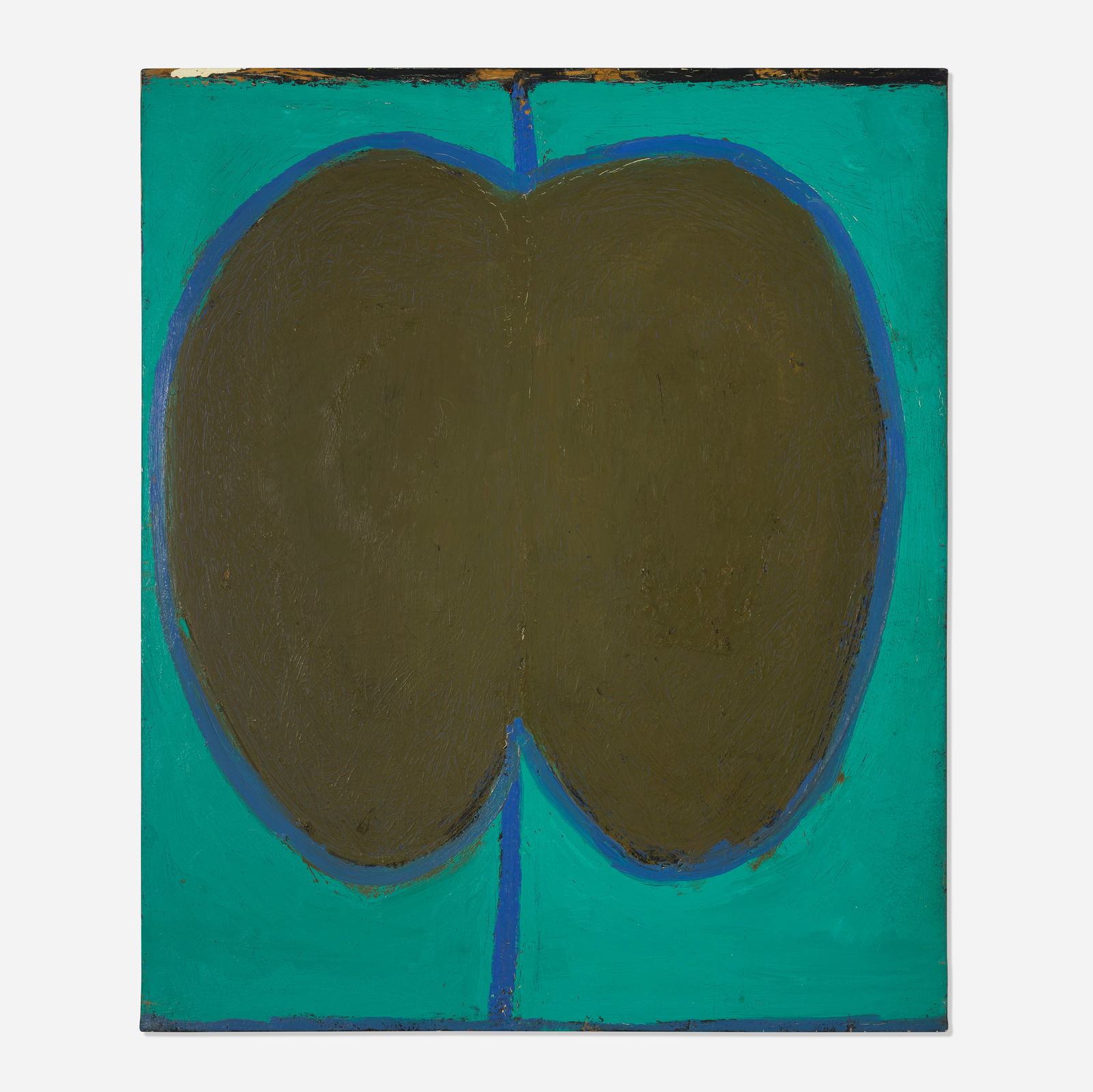 Emerson Woelffer, Untitled: Emerson Woelffer Untitled 1963oil and acrylic on canvas 36 h × 30 w in (91 × 76 cm) This work is being sold to raise scholarship funds for the Otis College of Art and Design.