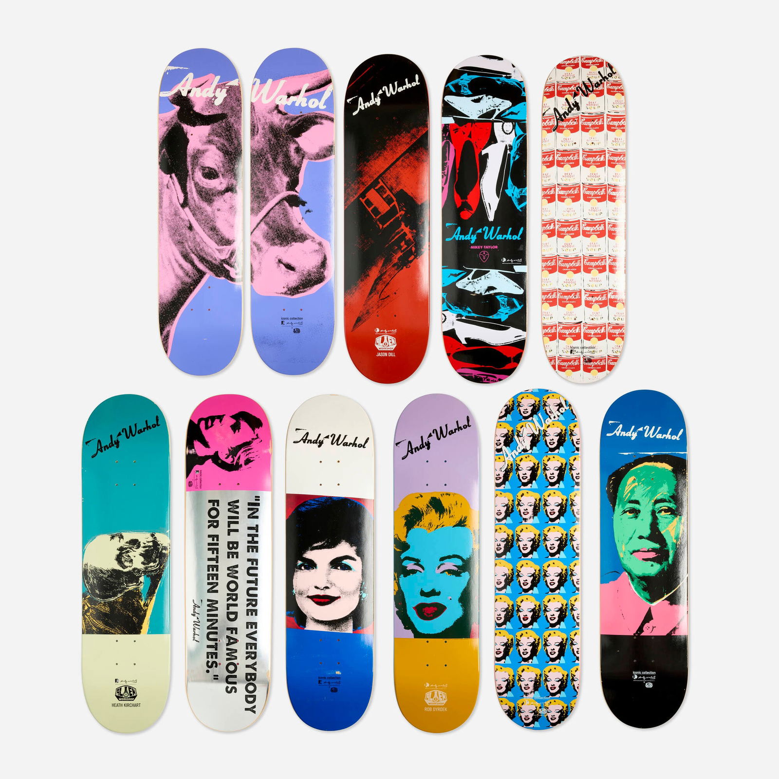 After Andy Warhol, Skateboard decks (set of eleven) (1 of 2)
