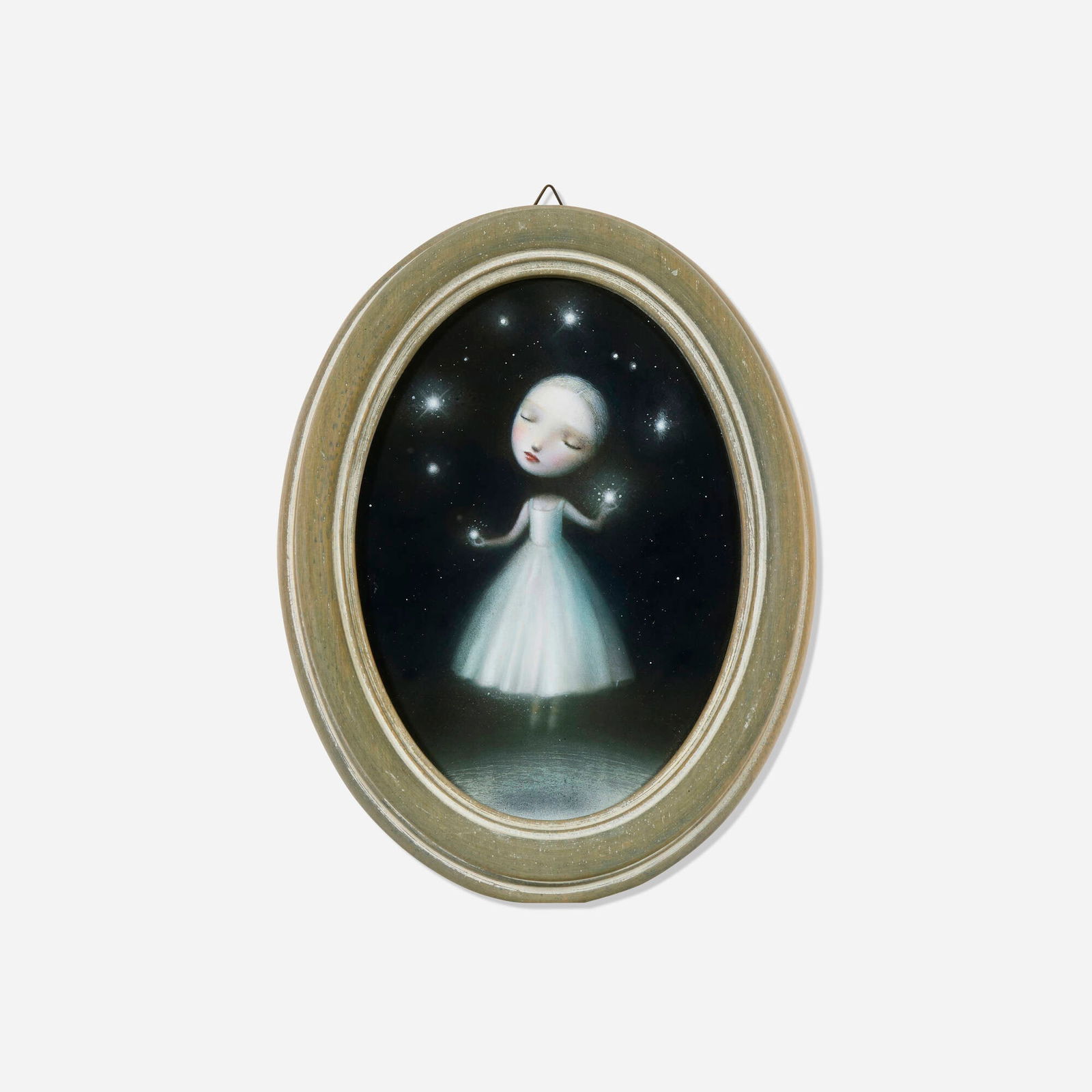 Nicoletta Ceccoli, Star Dreamer: Nicoletta Ceccoli Star Dreamer 2008acrylic, airbrush on panel in artist's frame 8.5 h x 6.5 w x 0.75 d in (22 x 17 x 2 cm) Provenance: Collection of Shawn and Andrew Hosner of