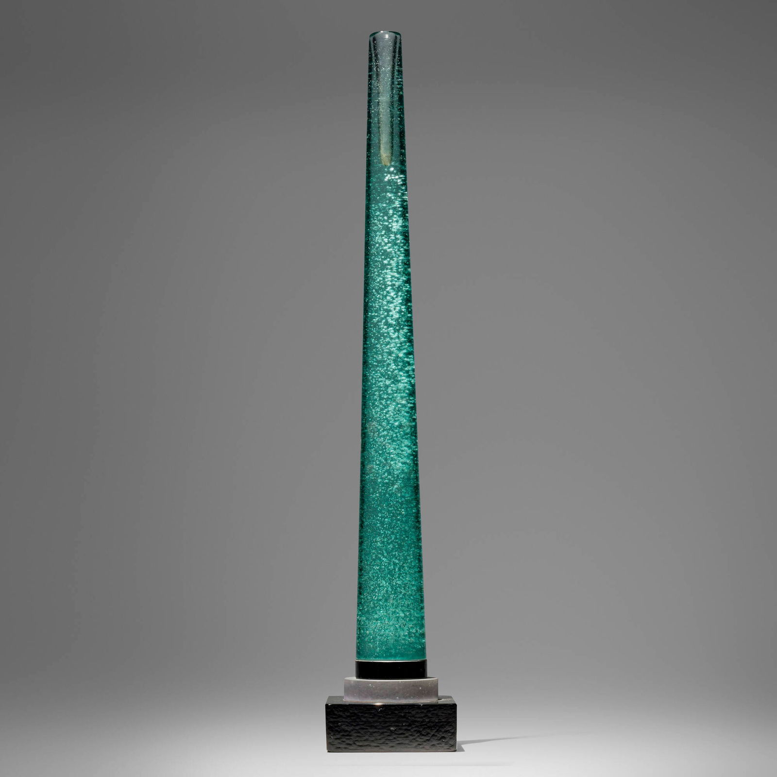 John Lewis, Monumental vase: John Lewis Monumental vase 1997cast glass 39 h x 7 w x 7 d in (99 x 18 x 18 cm) Incised signature, date and inscription to underside 'Happy Birthday Sylvia On the big 60 w/ my love John '97'.<