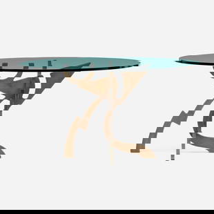 Pucci De Rossi, Dining table: Pucci De Rossi Dining table H. Dolin StuartItaly, 1987glass, painted steel 29 h x 54 dia in (74 x 137 cm) Impressed signature, date and manufacturer's mark to base 'Pucci De Rossi 1987 H