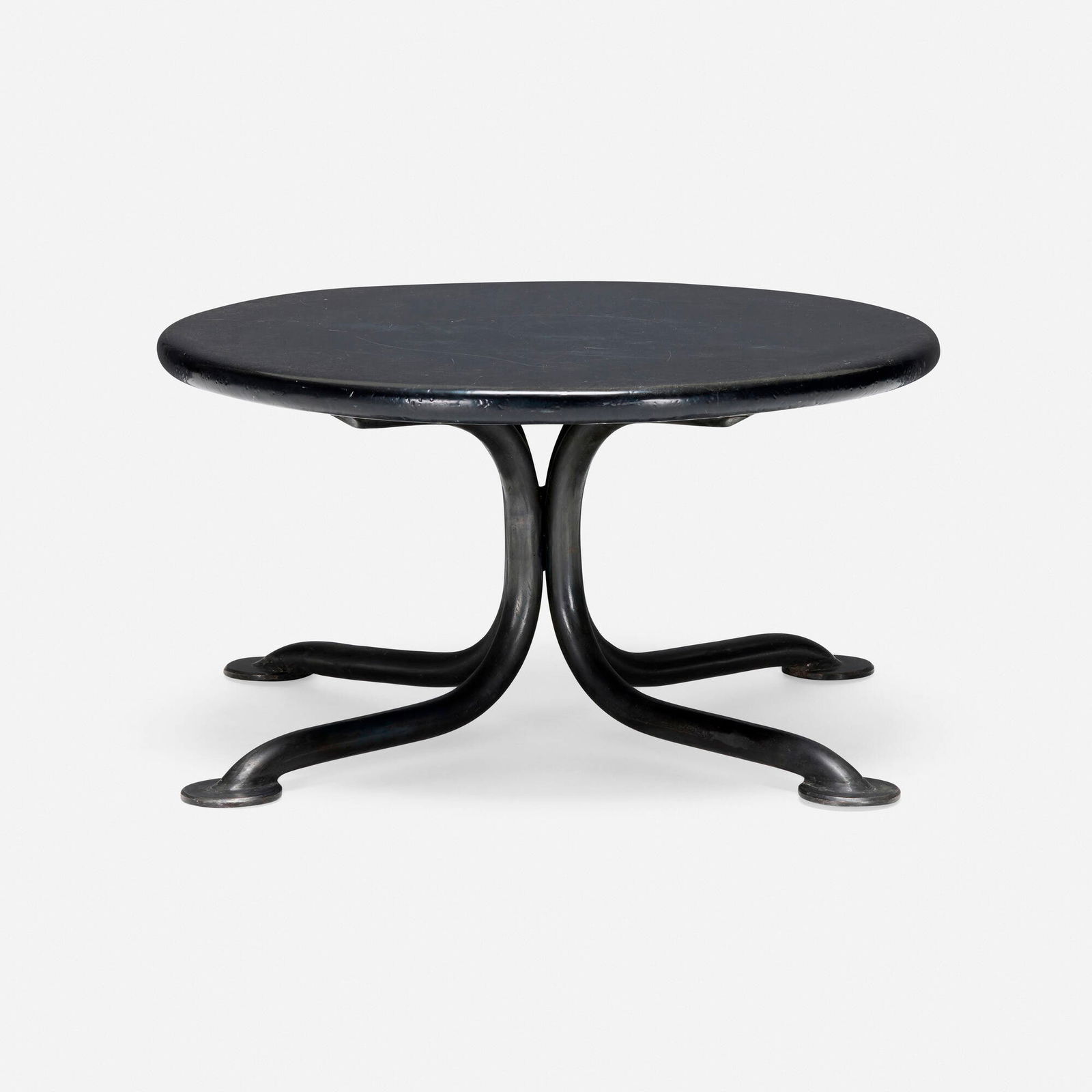 Atelier Van Lieshout, Bad table: Atelier Van Lieshout Bad table The Netherlands, 2004patinated forged steel, fiberglass 15 h x 33 dia in (38 x 84 cm) This work will ship from Los Angeles, California.