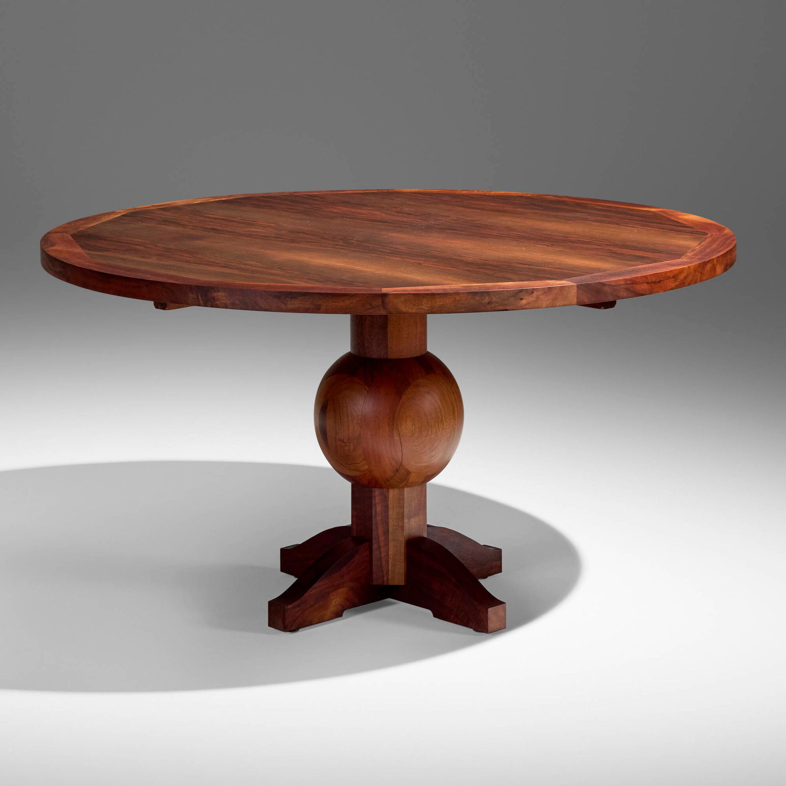 Roy McMakin, Game table for the El Vuelo Residence: Roy McMakin Game table for the El Vuelo Residence Domestic Furniture Co./Big Leaf ManufacturingUSA, 2002claro walnut 29.5 h x 53.75 dia in (75 x 137 cm) This table was designed in tandem