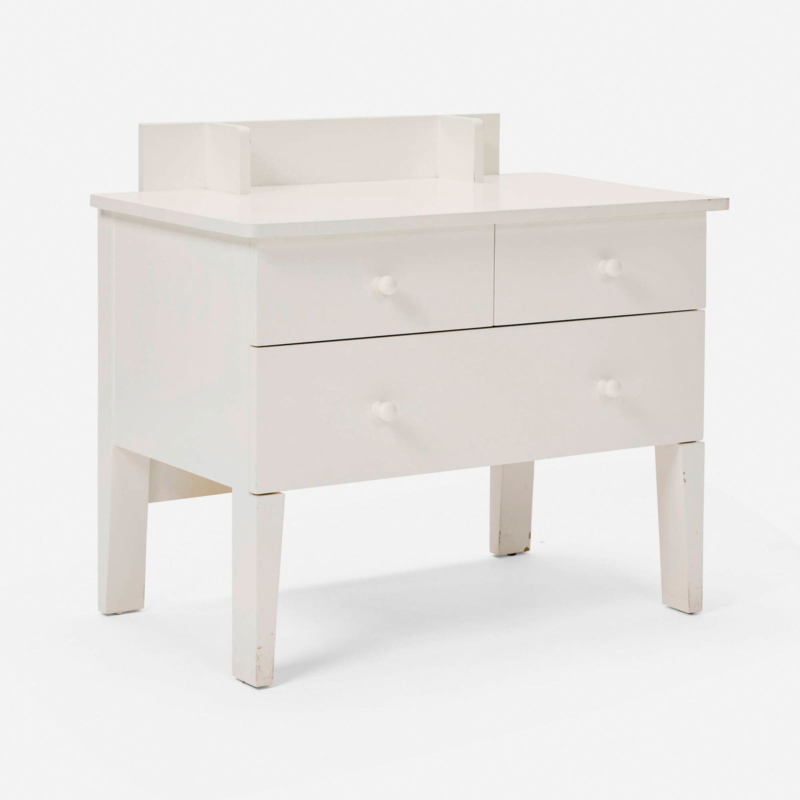 Roy McMakin, Small Three Drawer Chest: Roy McMakin Small Three Drawer Chest Domestic Furniture Co.USA, 1987 / 1992lacquered maple plywood, lacquered maple 29.25 h x 31.75 w x 19 d in (74 x 81 x 48 cm) Cabinet features three d