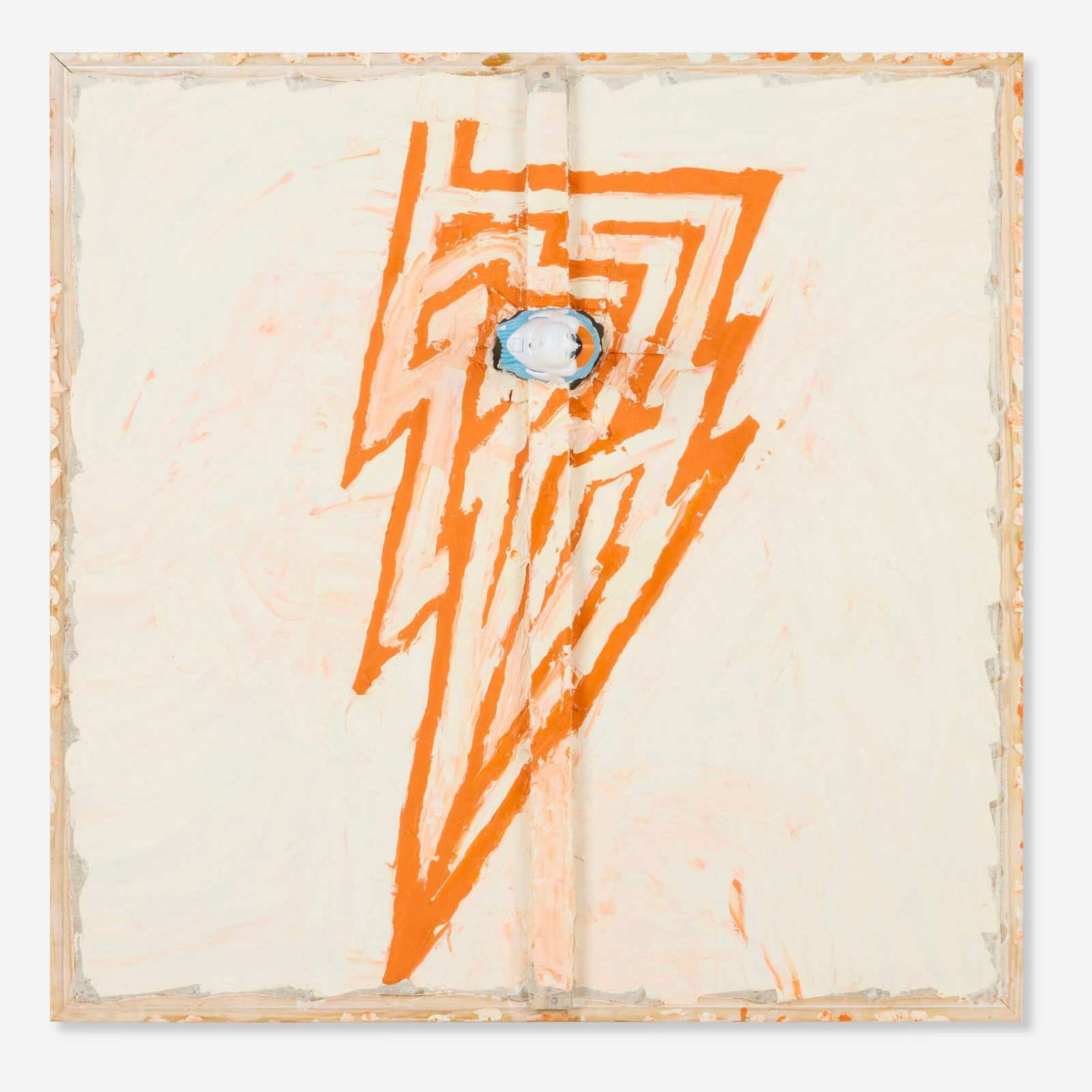 Mike Cloud, Duck on Lightning Bolt Maze: Mike Cloud Duck on Lightning Bolt Maze 2005oil on linen with collage 40 h x 40 w x 7 d in (102 x 102 x 18 cm) Signed and dated to verso 'Mike Cloud 2005'. Provenance: M