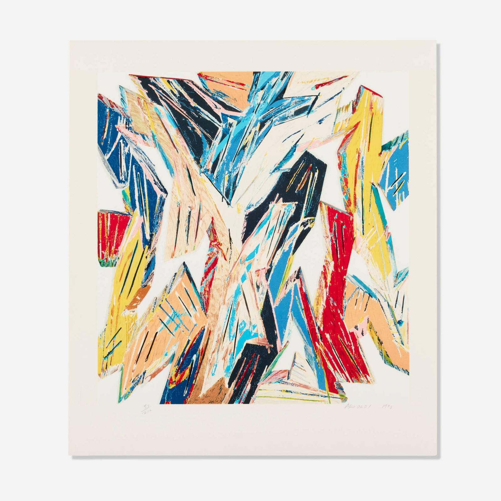 Charles Arnoldi, Untitled: Charles Arnoldi Untitled 1990lithograph in colors image: 22.5 h x 21 w in (57 x 53 cm) sheet: 28 h x 25 w in (71 x 63 cm) Signed, dated and numbered to lower margin '52/100 Arnoldi 1990'. T