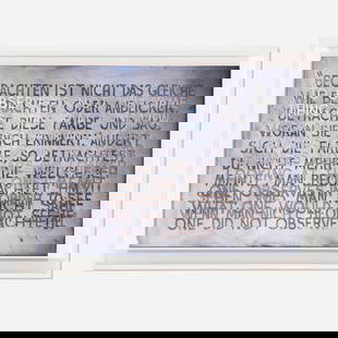 Mel Bochner, If the Colour Changes?: Mel Bochner If the Colour Changes? 2018etched and silvered glass in artist's frame 25 h x 34.25 w in (63 x 87 cm) Signed, dated and numbered to label to verso '10/12 Mel Bochner 18'. This work