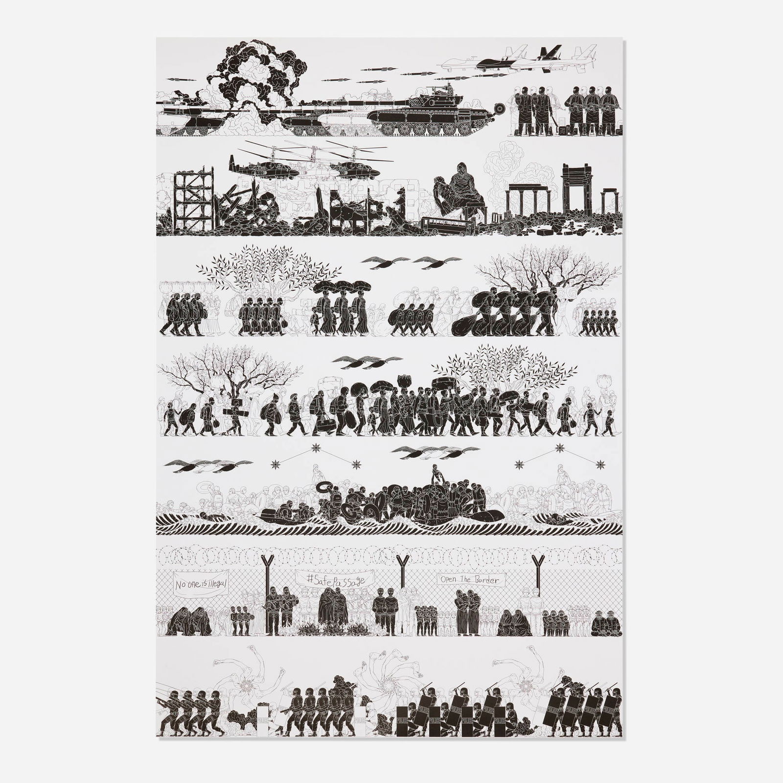 Ai Weiwei, Odyssey: Ai Weiwei Odyssey 2017offset lithograph on Somerset 36 h x 24 w in (91 x 61 cm) This work is from the unnumbered edition of 1000 published by the Public Art Fund, New York to benefit the cityw