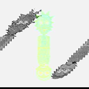 Primitive X Cartoon Network, Slime Cruiser skate deck: Primitive X Cartoon Network Slime Cruiser skate deck 2019transfer-printed plywood 31 h x 9.75 w x 0.375 d in (79 x 25 x 1 cm) Printed manufacturer's mark to top 'Rick and Morty Primitive Skate