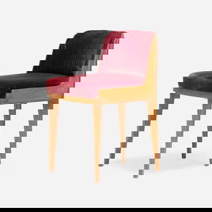 Paul Richmond Williams, Chair, model 36: Paul Richmond Williams Chair, model 36 Paul R. Williams Creative FurnitureUSA, c. 1929velvet upholstery, plywood, walnut veneer 27.25 h x 18 w x 18.5 d in (69 x 46 x 47 cm) Paper manufac